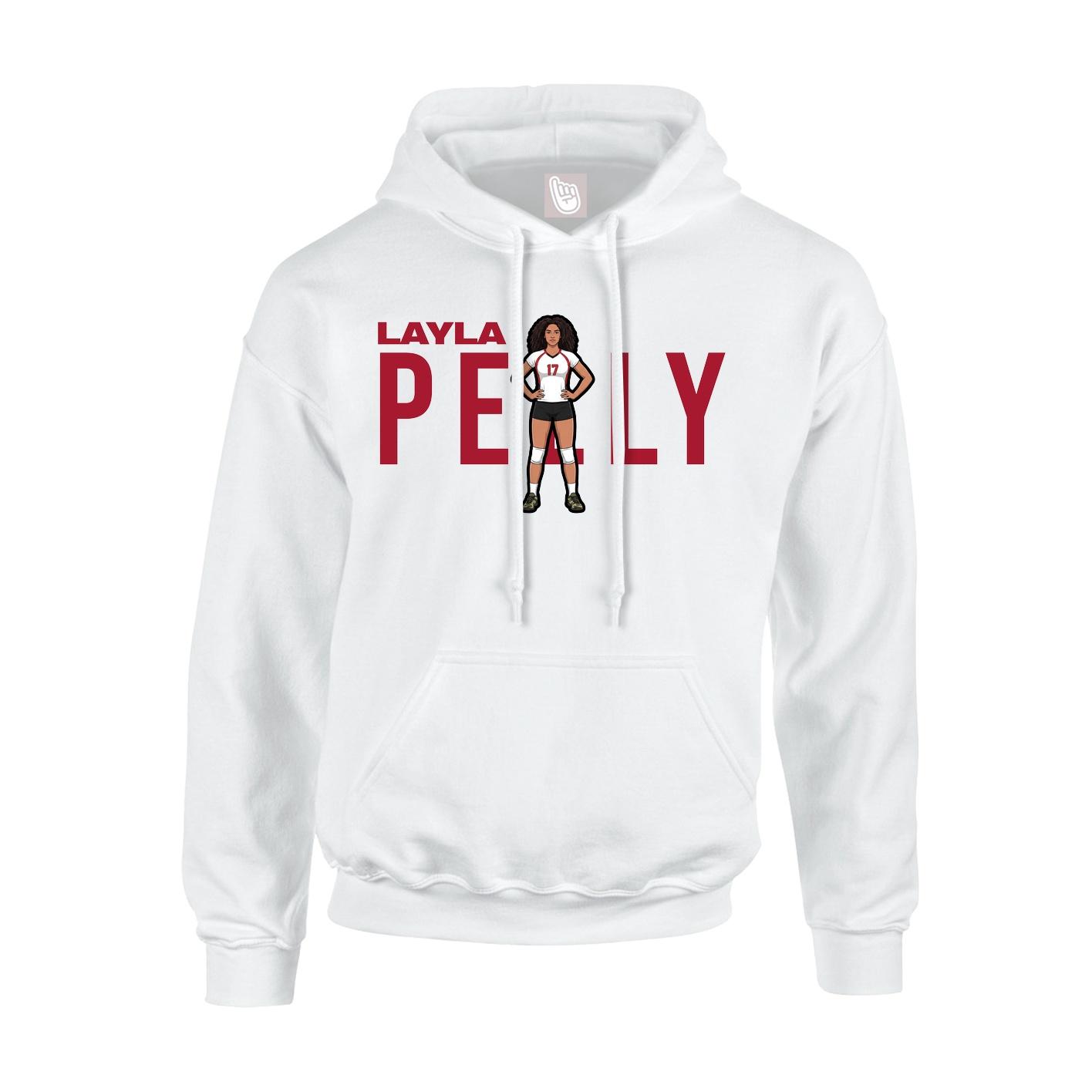 Youth Hoodie — Player Name in White