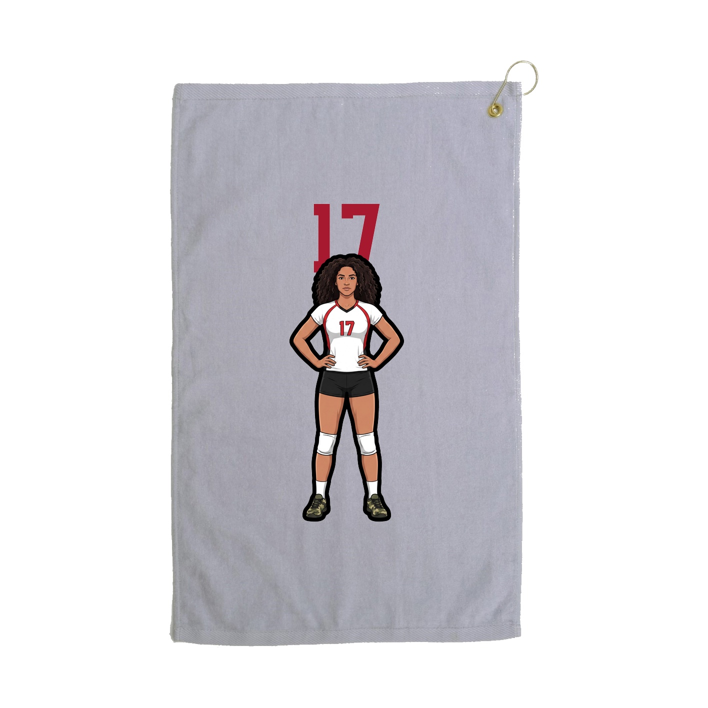 Golf Towel — Number Top in Grey