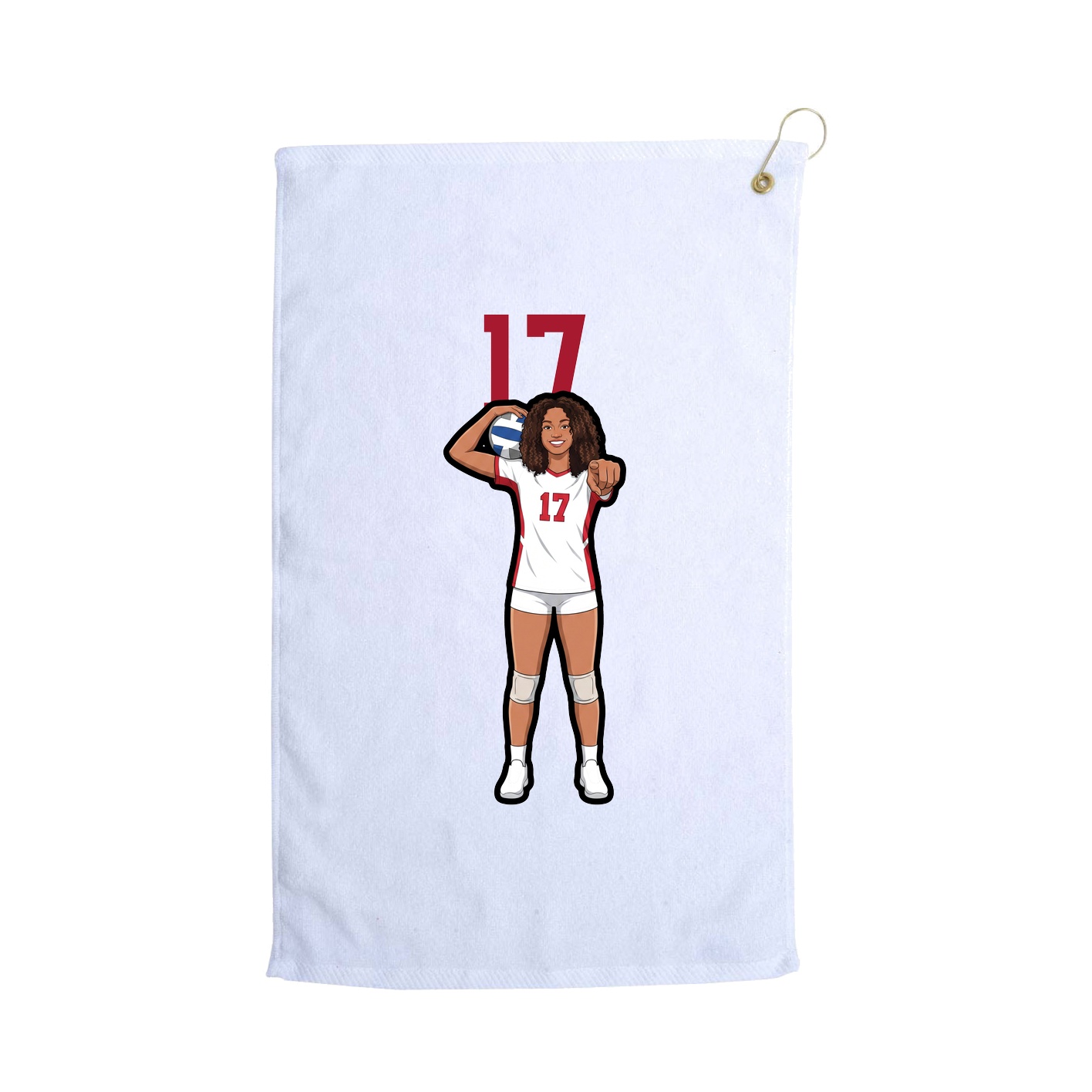 Golf Towel — Number Top in White
