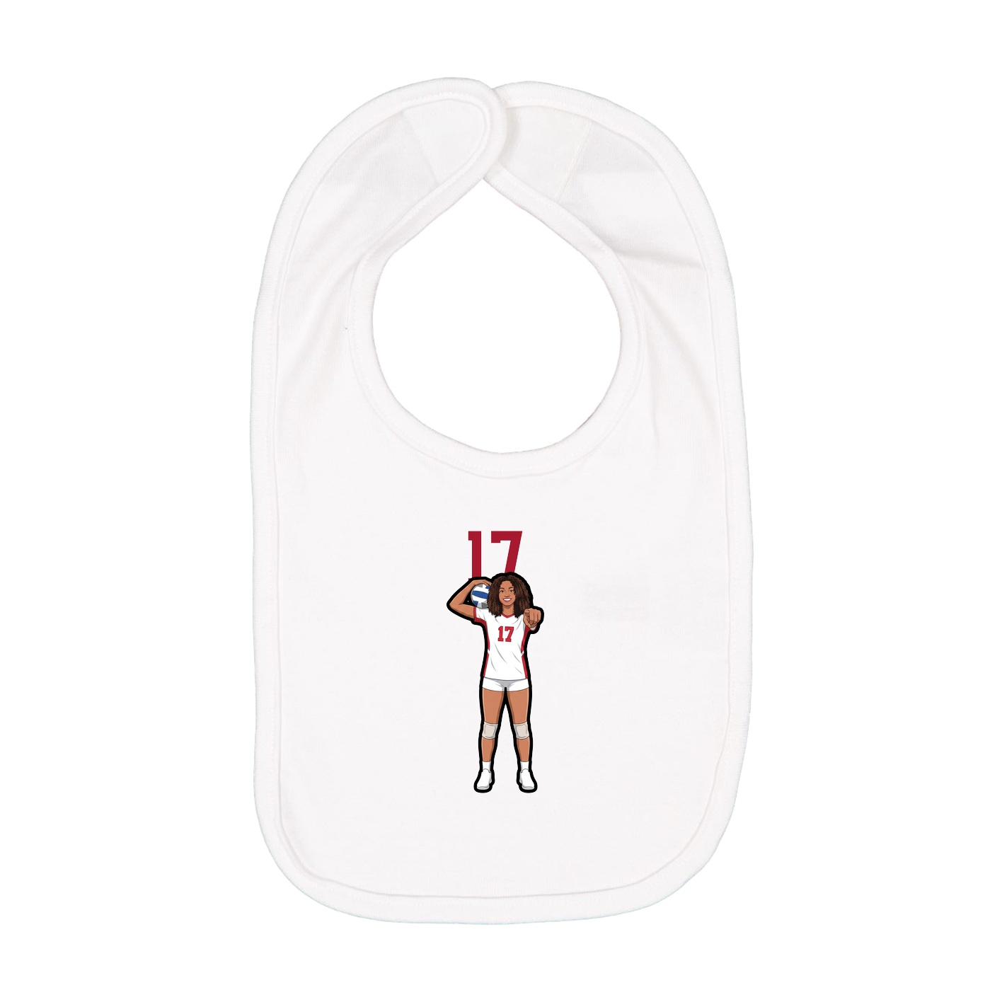 Infant Bib — Number Top in White