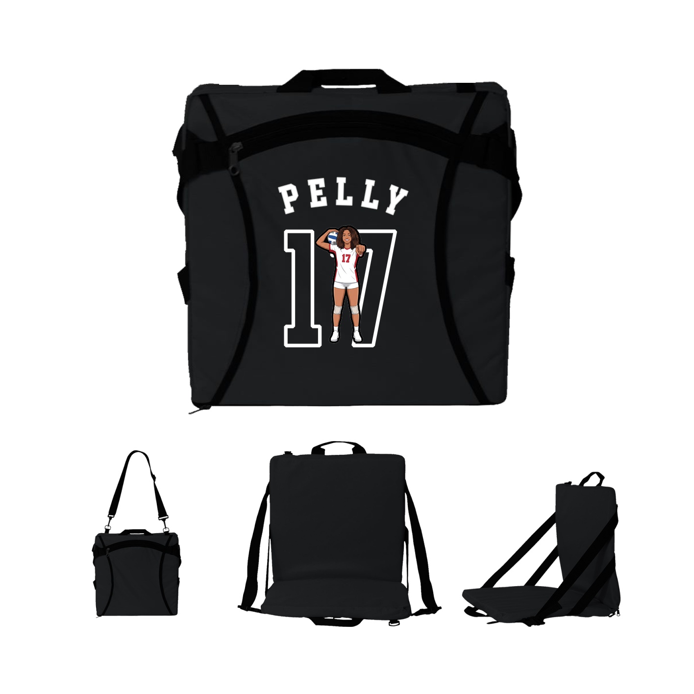 Folding Stadium Seat — Shirsey Arch in Black