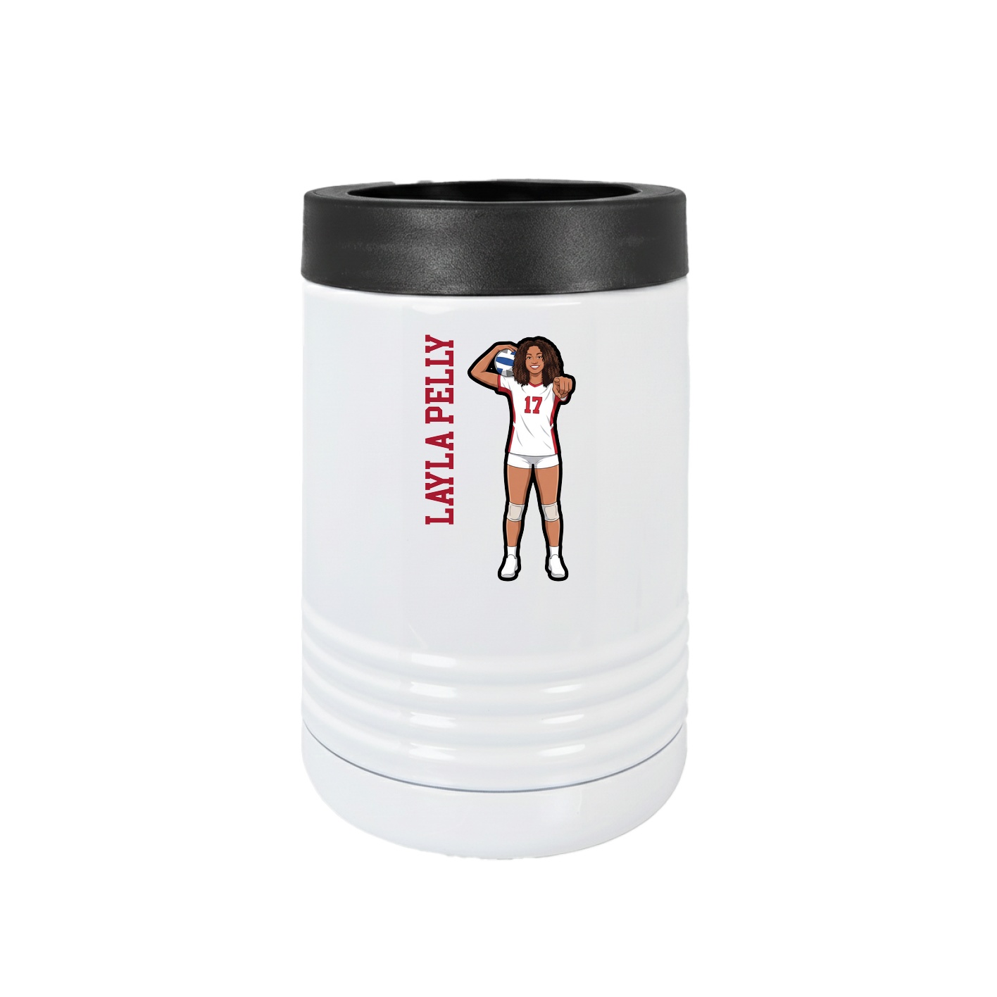Beverage Holder — Name Vertical in White