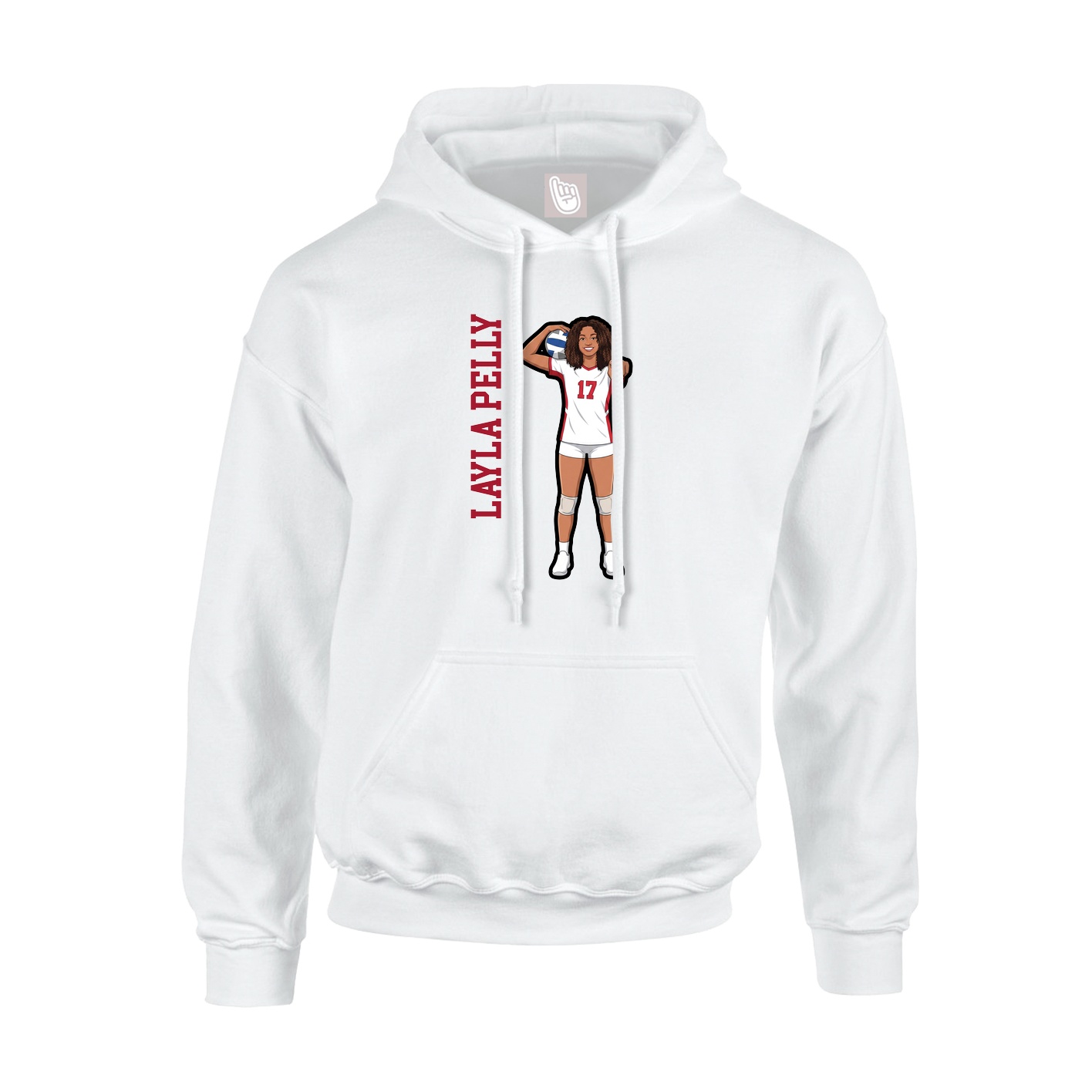 Hoodie — Name Vertical in White