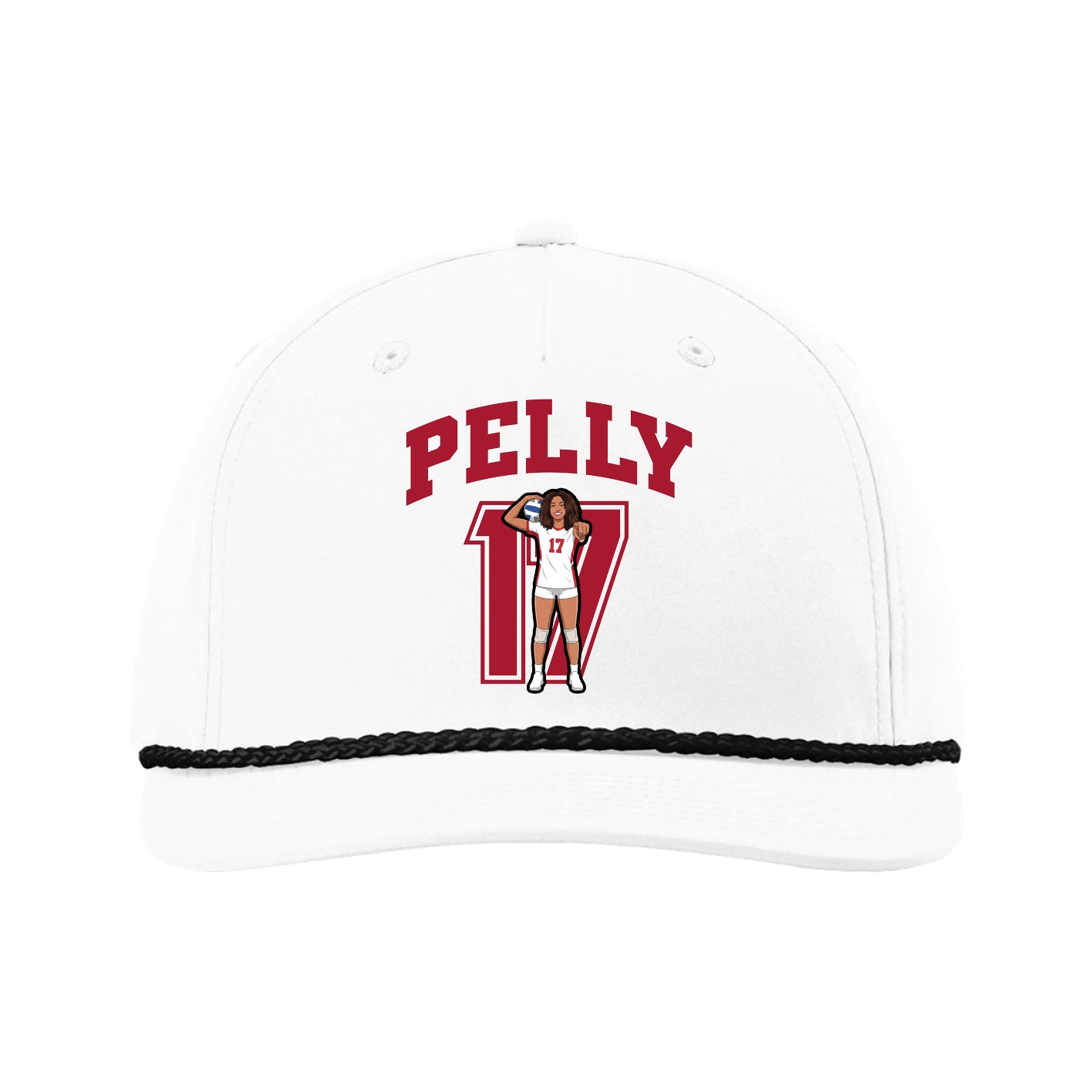Five-Panel Classic Rope Cap — Number in White