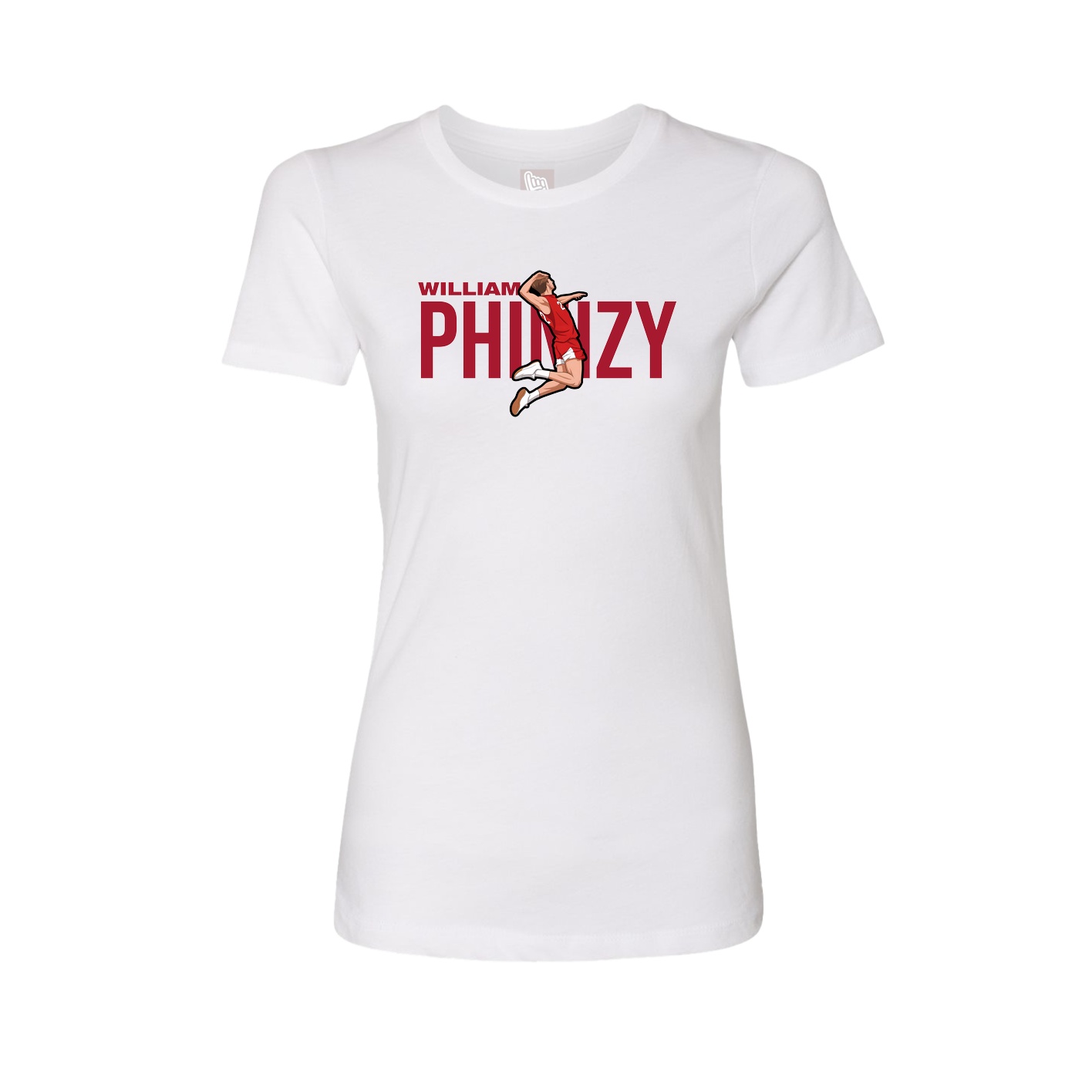Fitted Women's Tee — Player Name in White