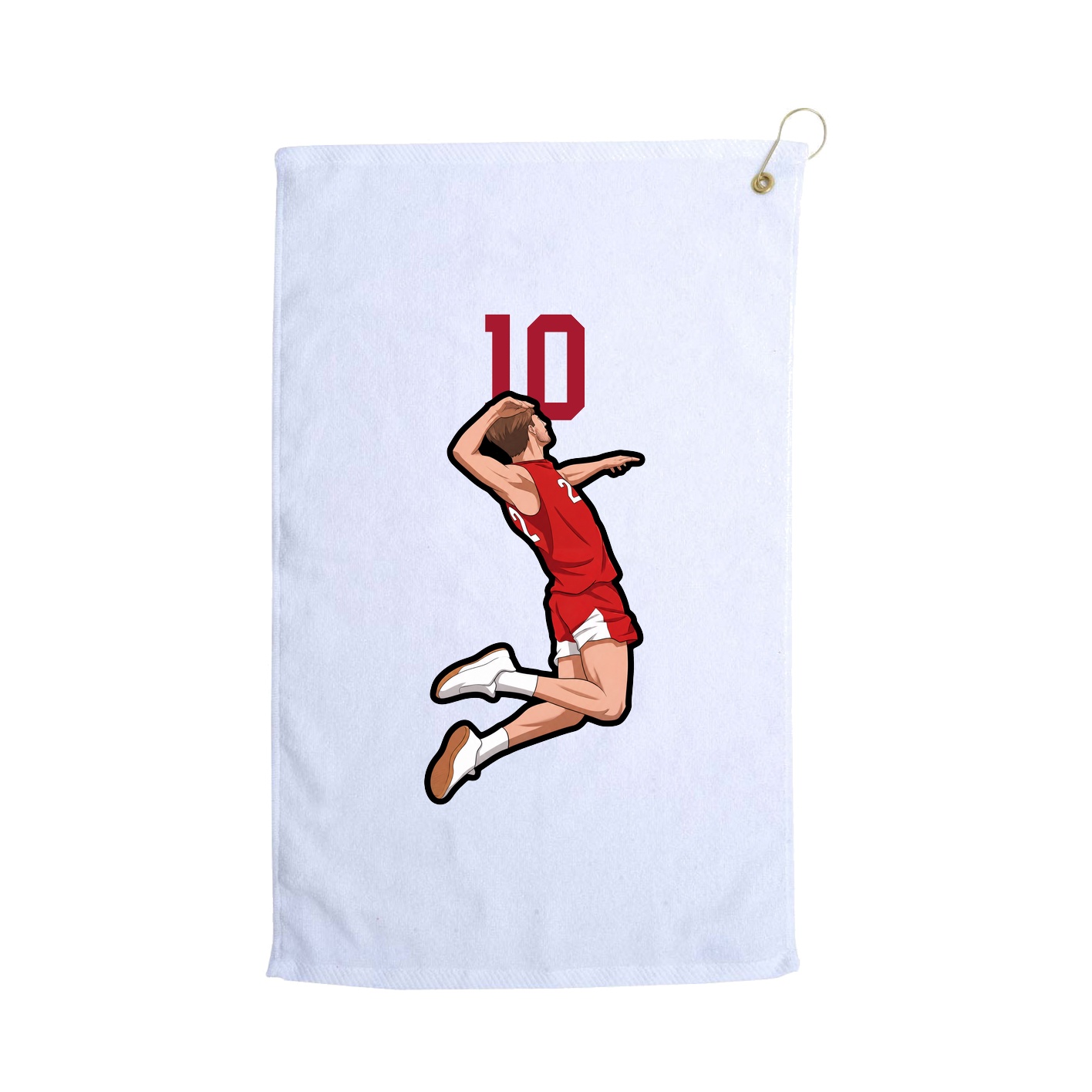 Golf Towel — Number Top in White