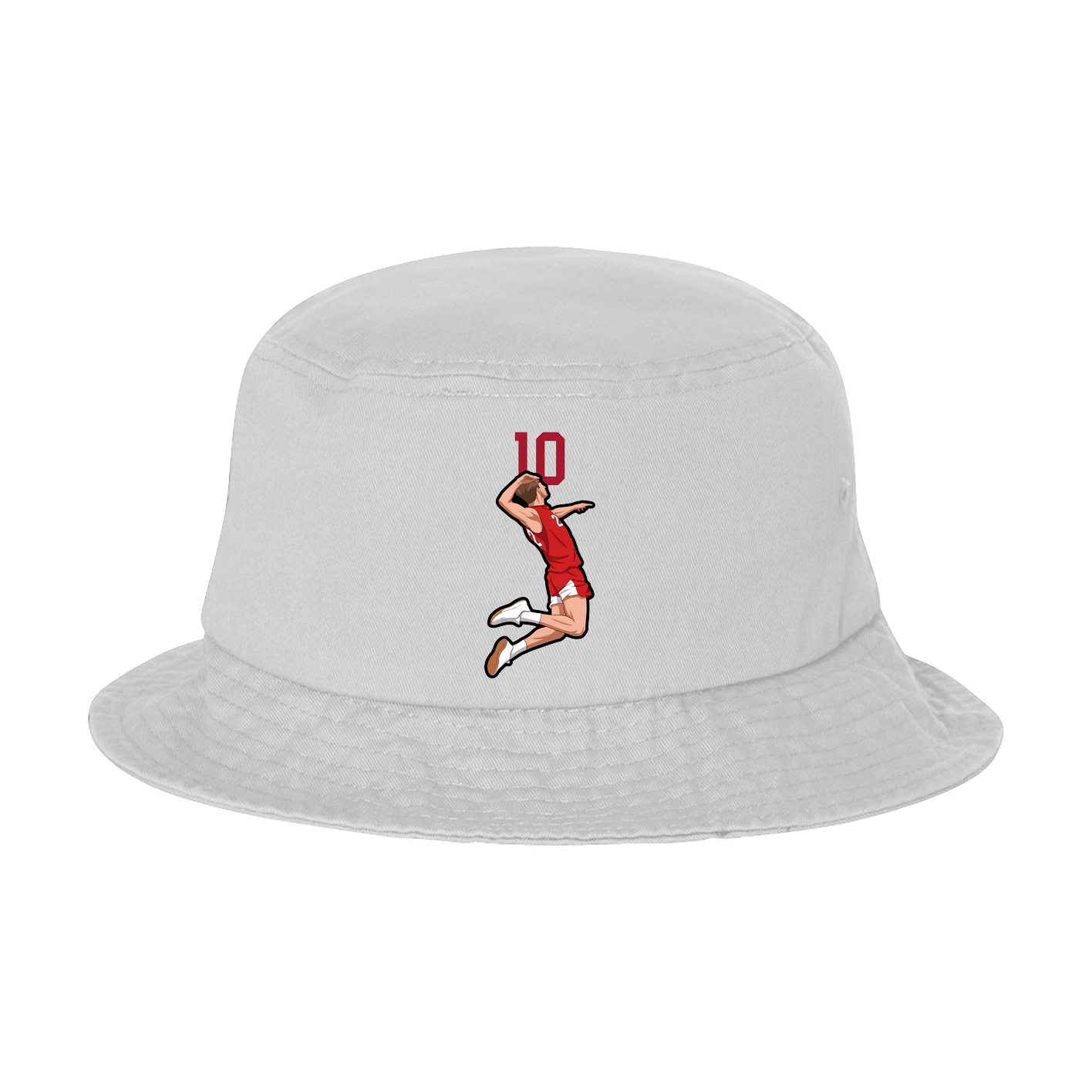 Bucket Cap — Number Top in White