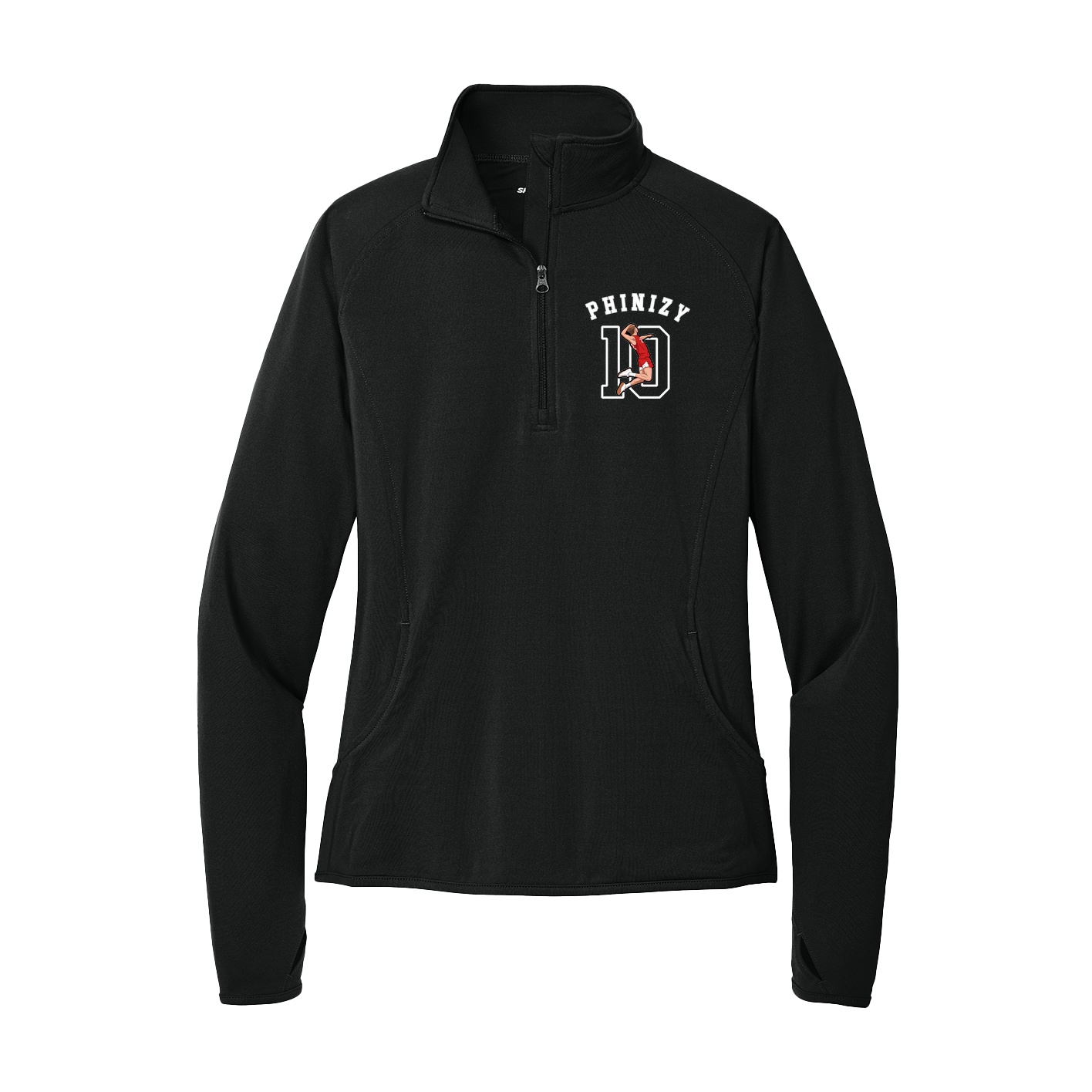 Women's Q-Zip Pullover — Shirsey Arch in Black