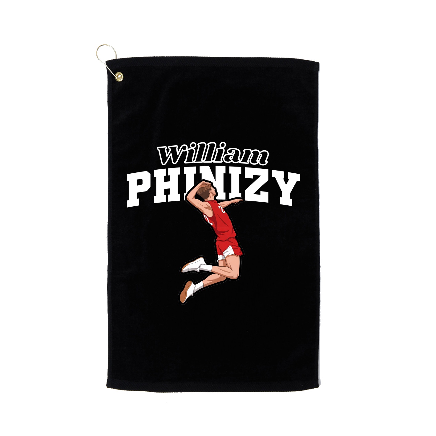 Golf Towel — Name Arch in Black