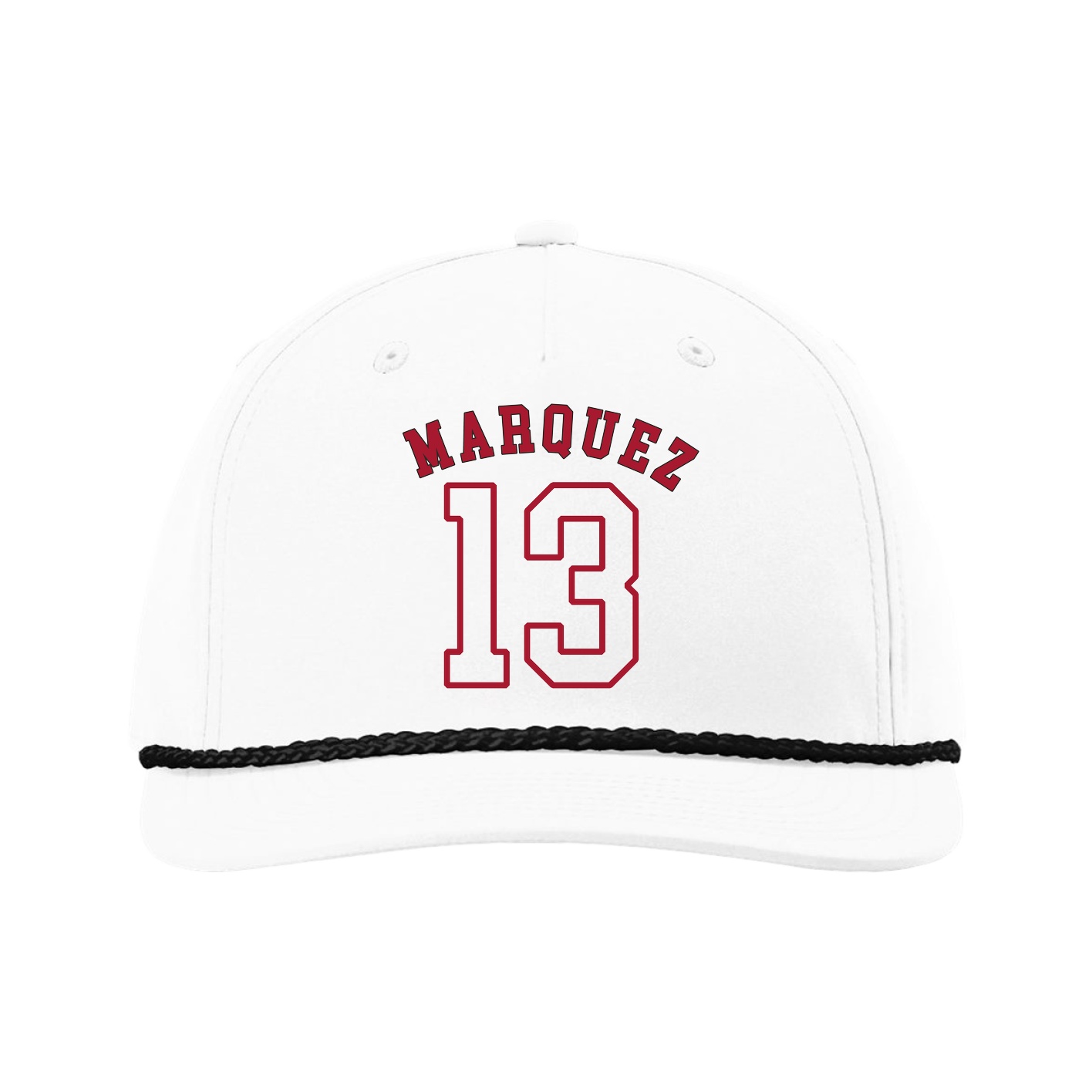 Five-Panel Classic Rope Cap — Shirsey Arch in White