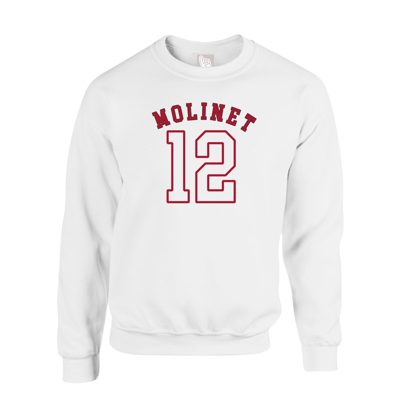 Fleece Crew — Shirsey Arch in White