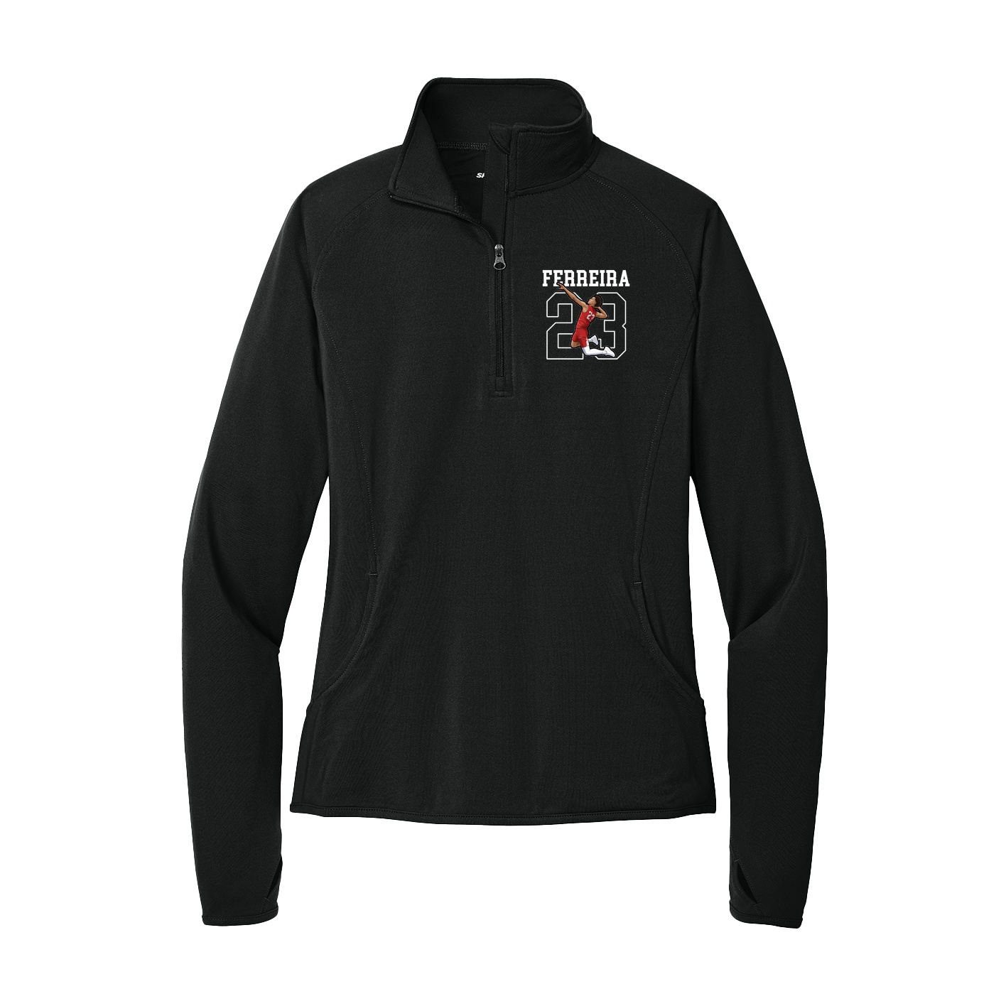 Women's Q-Zip Pullover — Shirsey in Black
