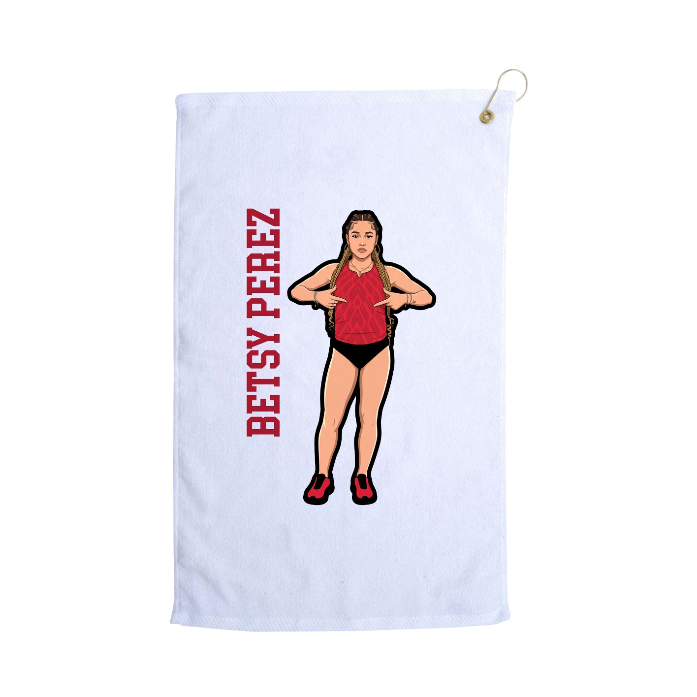 Golf Towel — Name Vertical in White