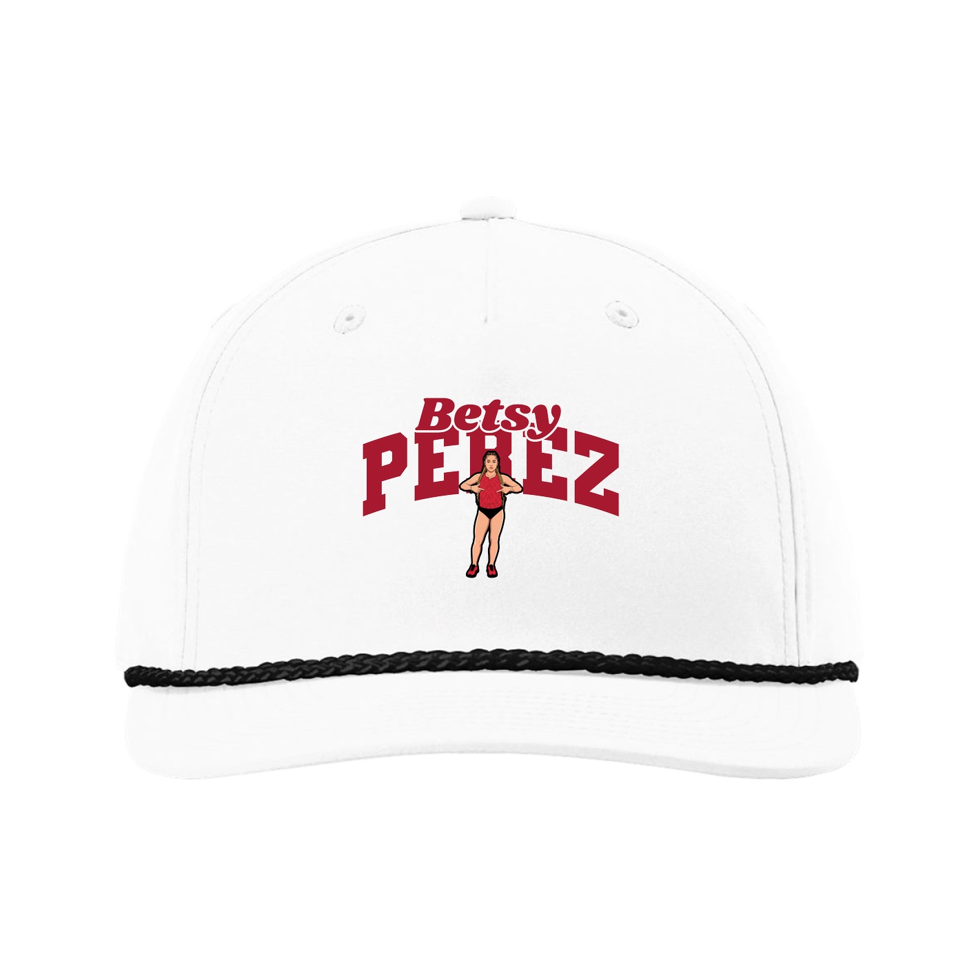 Five-Panel Classic Rope Cap — Signature Arch in White