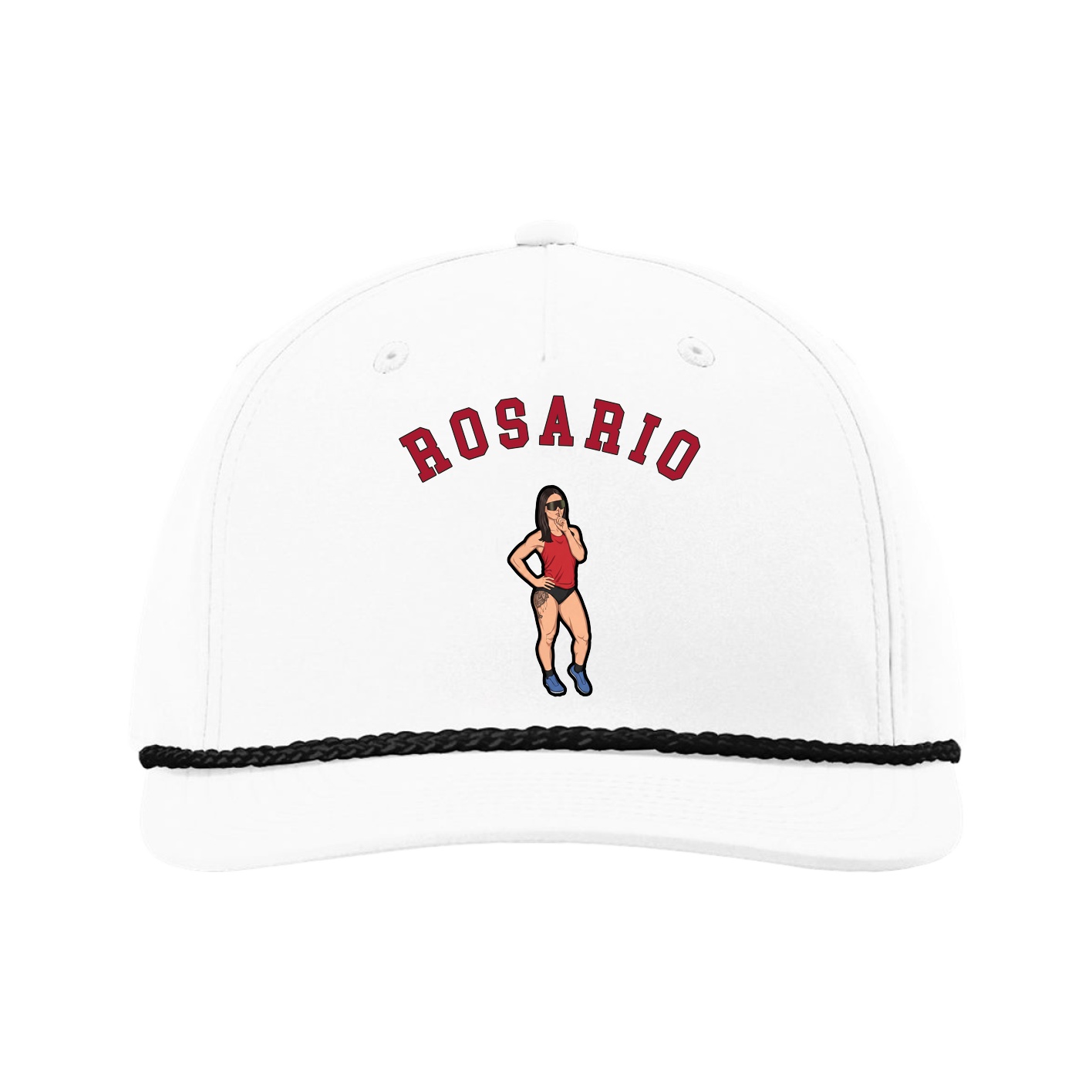 Five-Panel Classic Rope Cap — Shirsey Arch in White