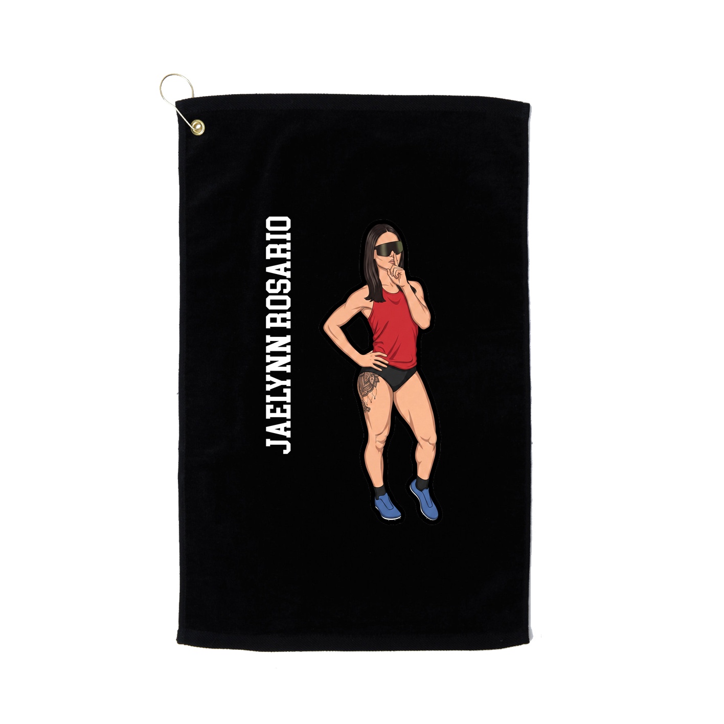 Golf Towel — Name Vertical in Black