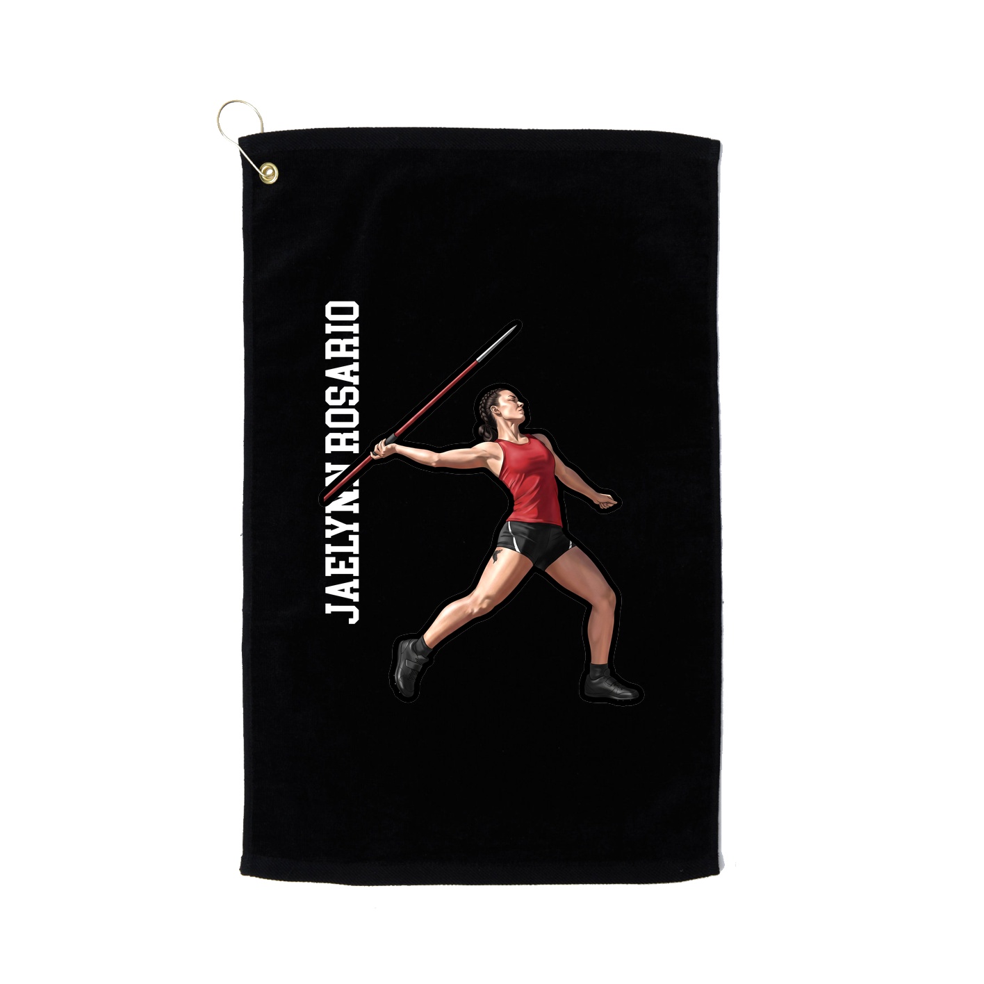 Golf Towel — Name Vertical in Black