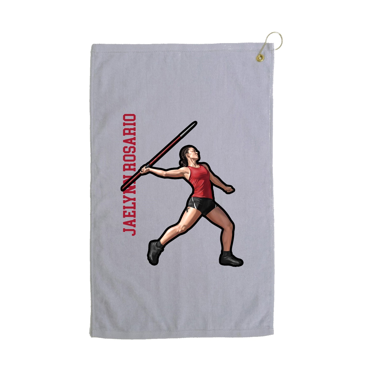 Golf Towel — Name Vertical in Grey