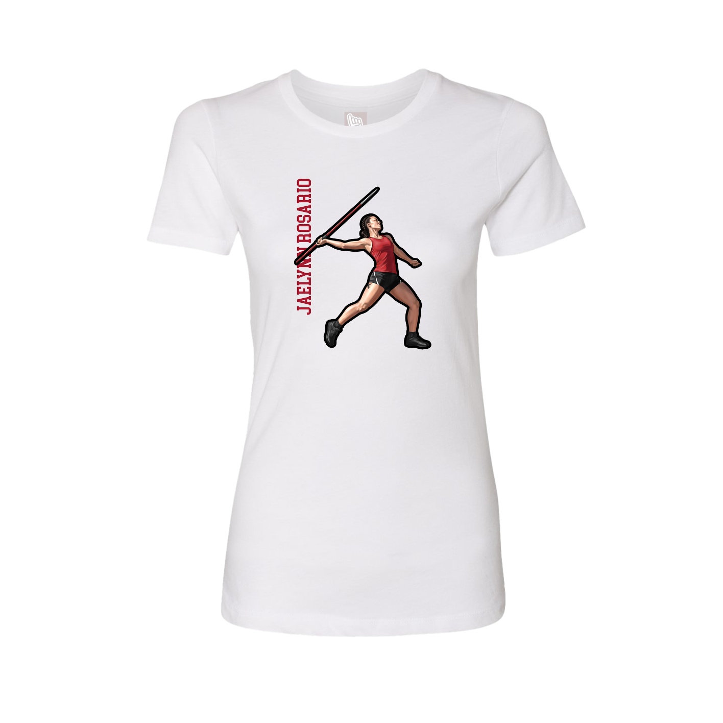 Womens Tee — Name Vertical in White