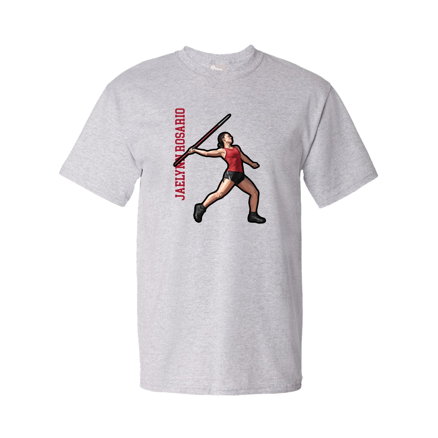 Youth Tee — Name Vertical in Grey