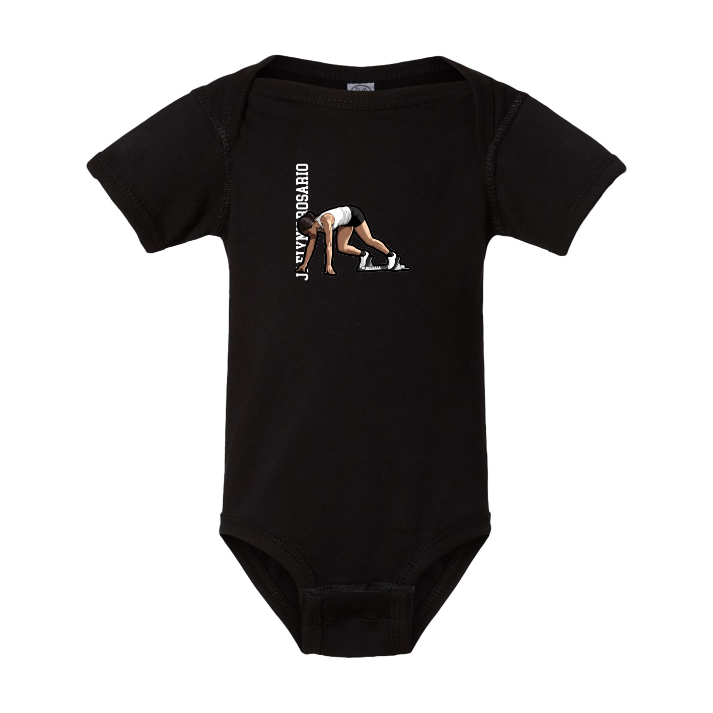 Baby Onesie — Name Vertical in Black