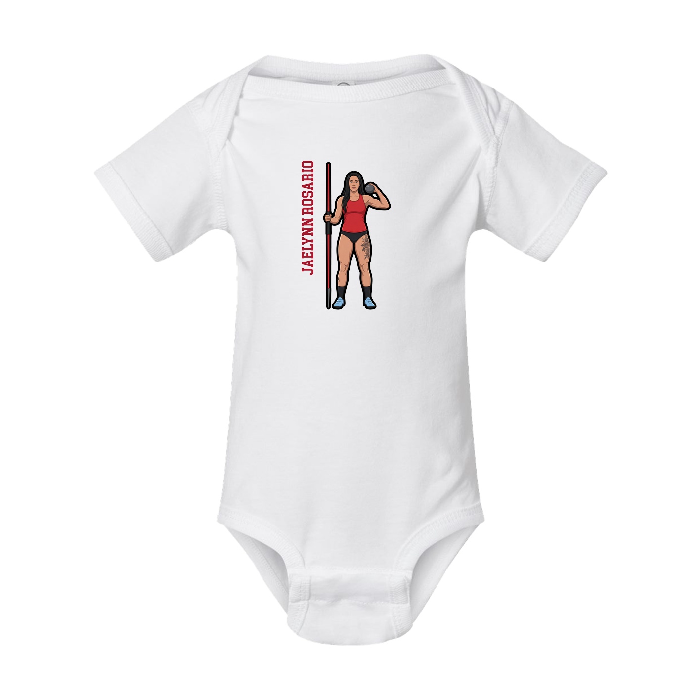Baby Onesie — Name Vertical in White