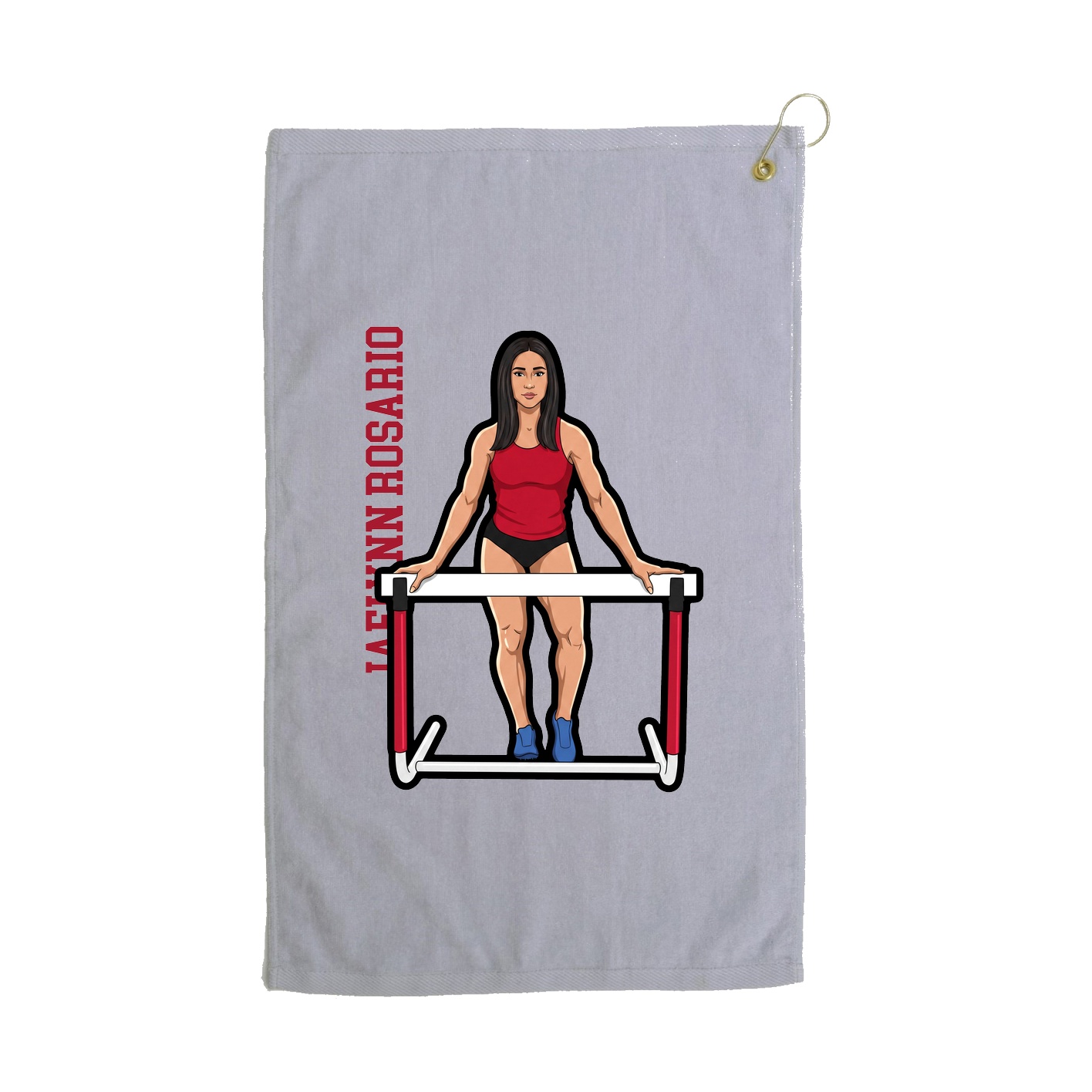 Golf Towel — Name Vertical in Grey