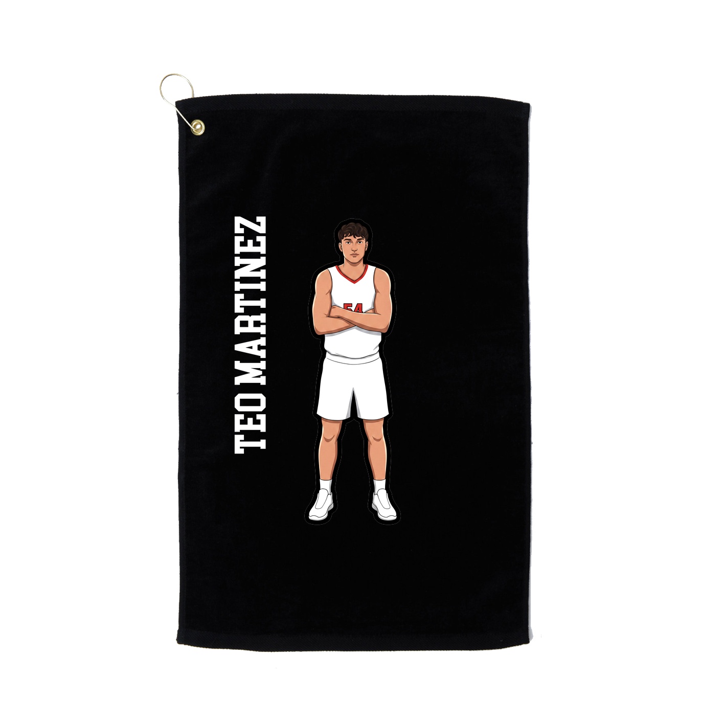 Golf Towel — Name Vertical in Black