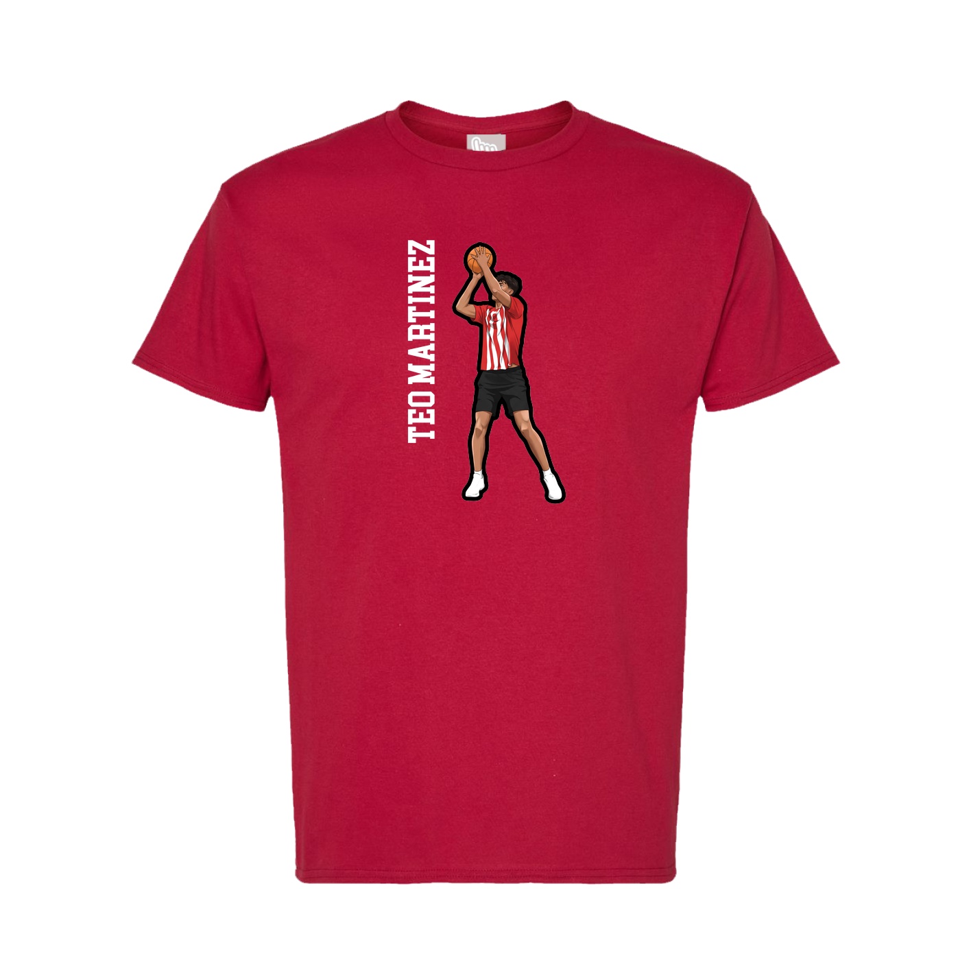 Tee — Name Vertical in Crimson