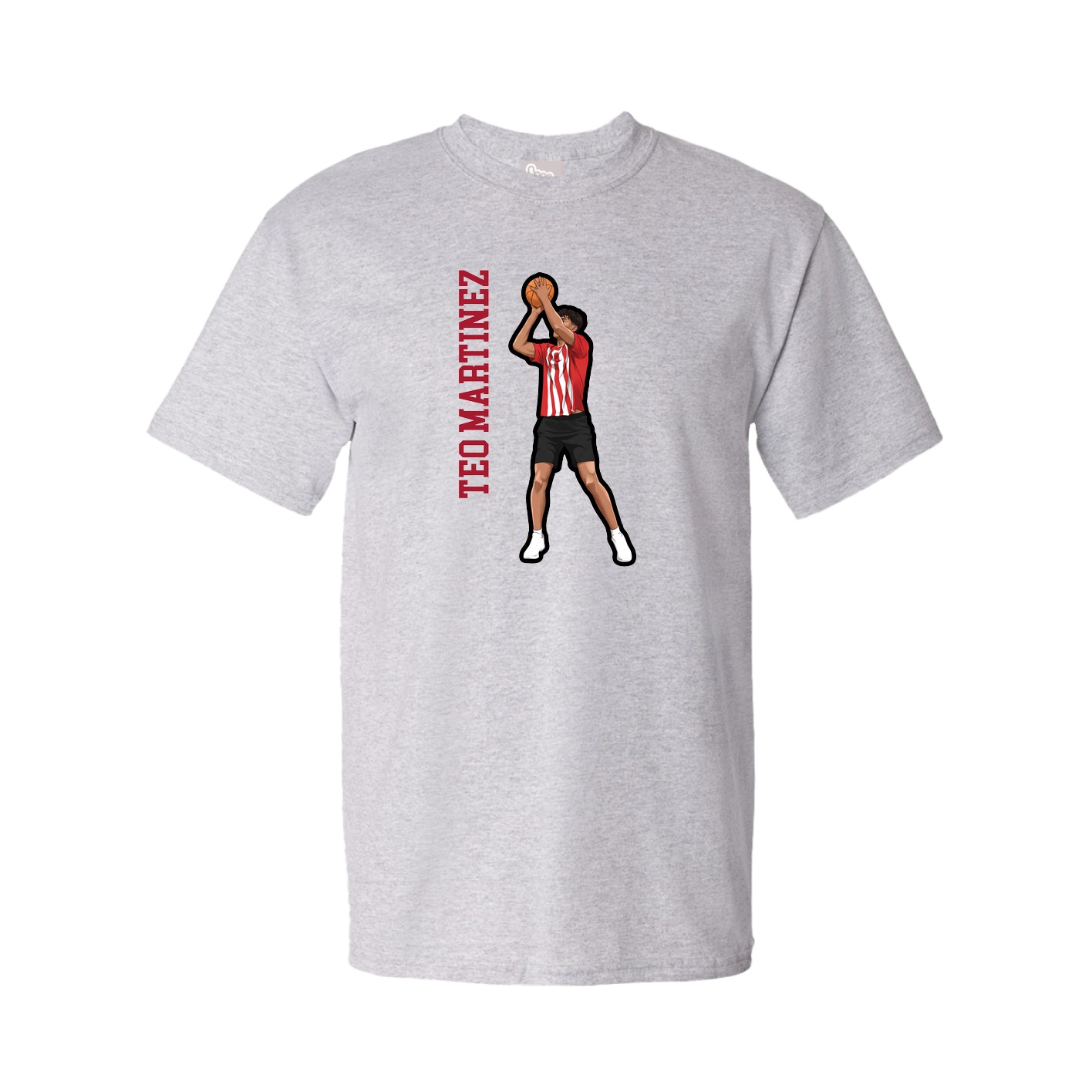 Youth Tee — Name Vertical in Grey