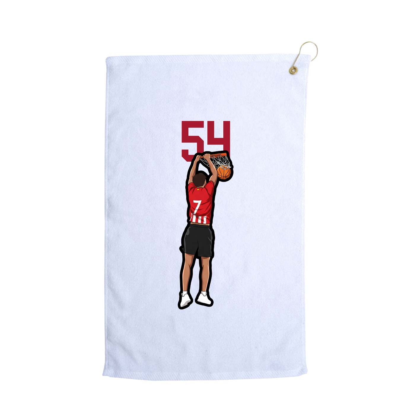 Golf Towel — Number Top in White