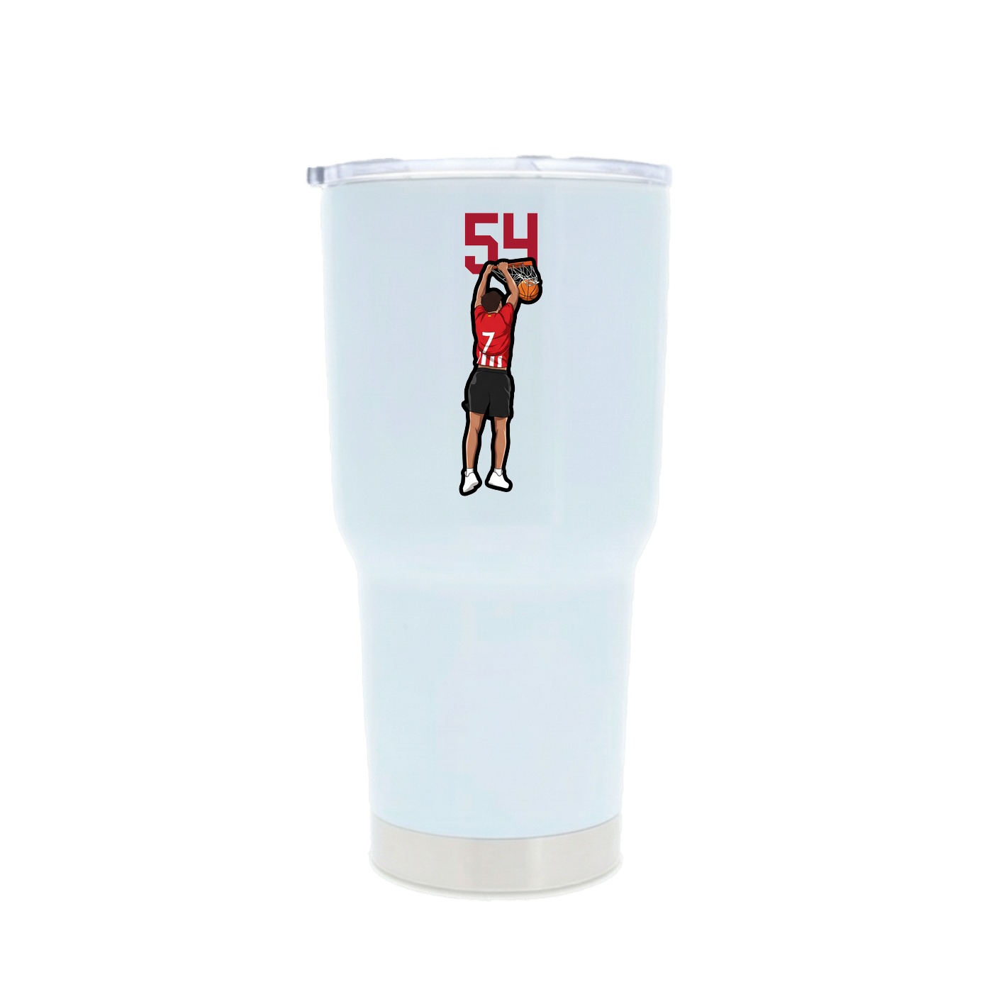 30oz Stainless Steel Tumbler — Number Top in White