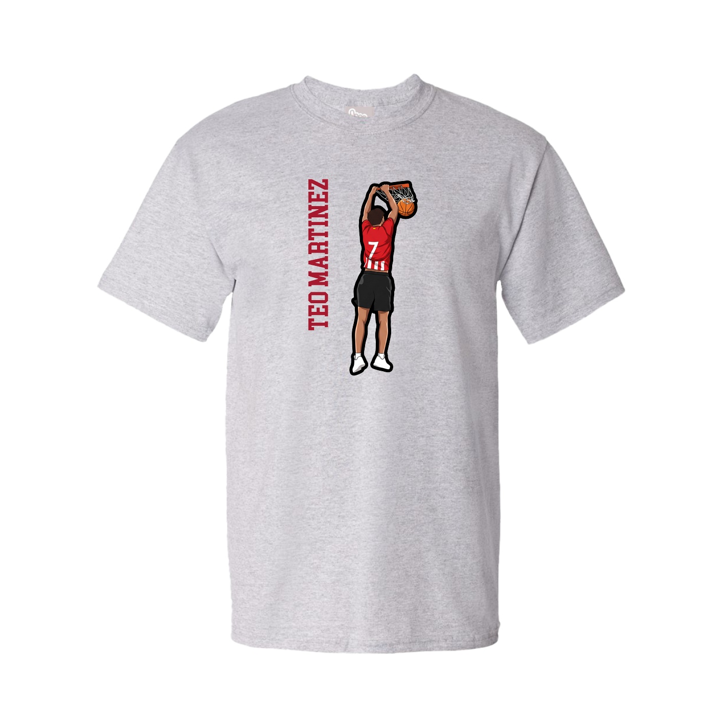 Youth Tee — Name Vertical in Grey