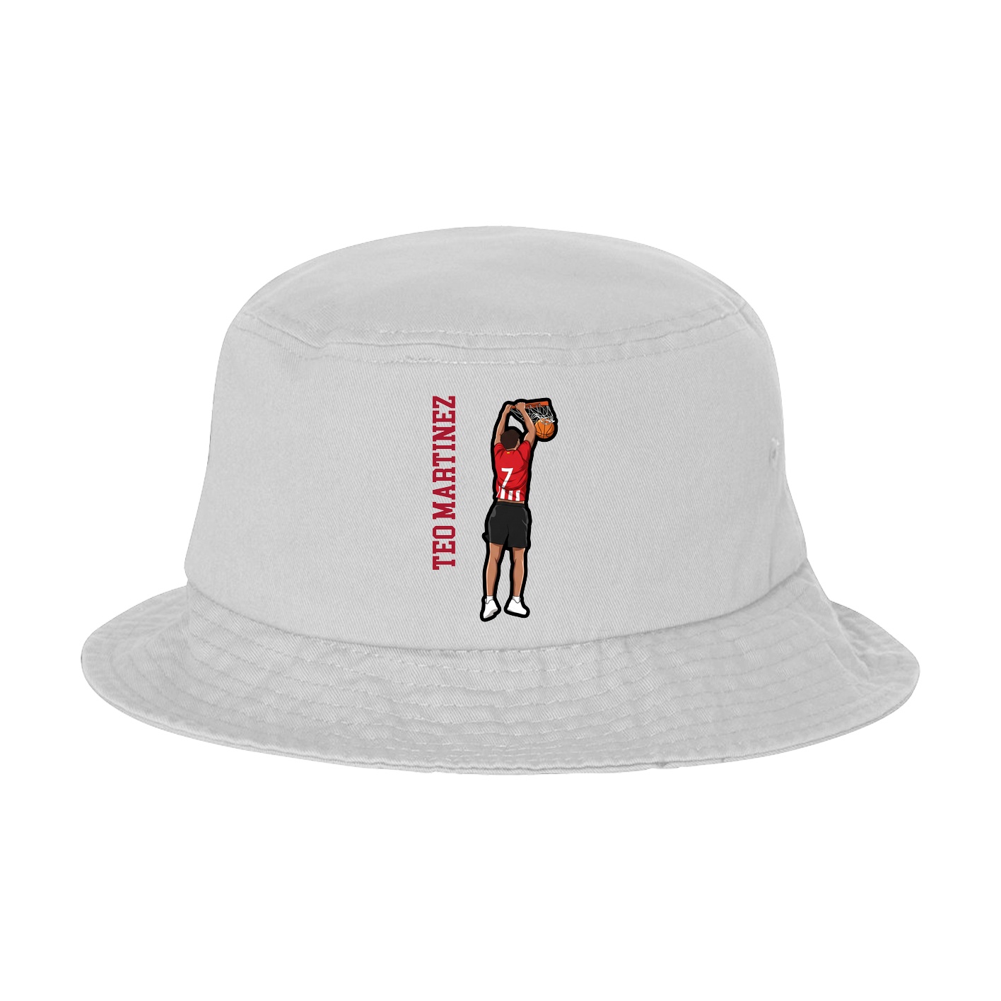 Bucket Cap — Name Vertical in White