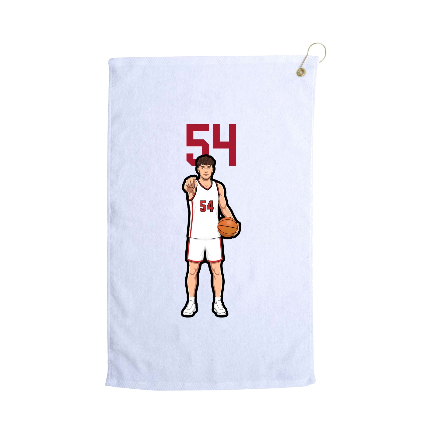 Golf Towel — Number Top in White