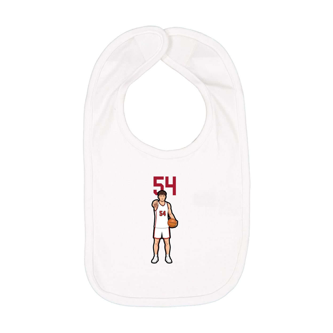 Infant Bib — Number Top in White