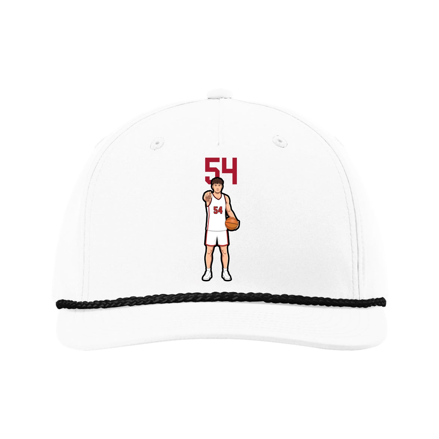 Five-Panel Classic Rope Cap — Number Top in White