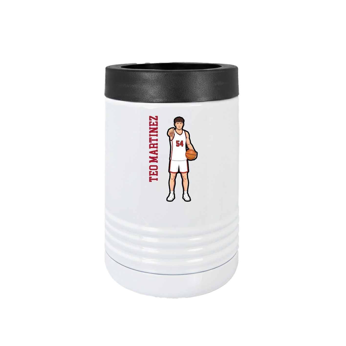 Beverage Holder — Name Vertical in White