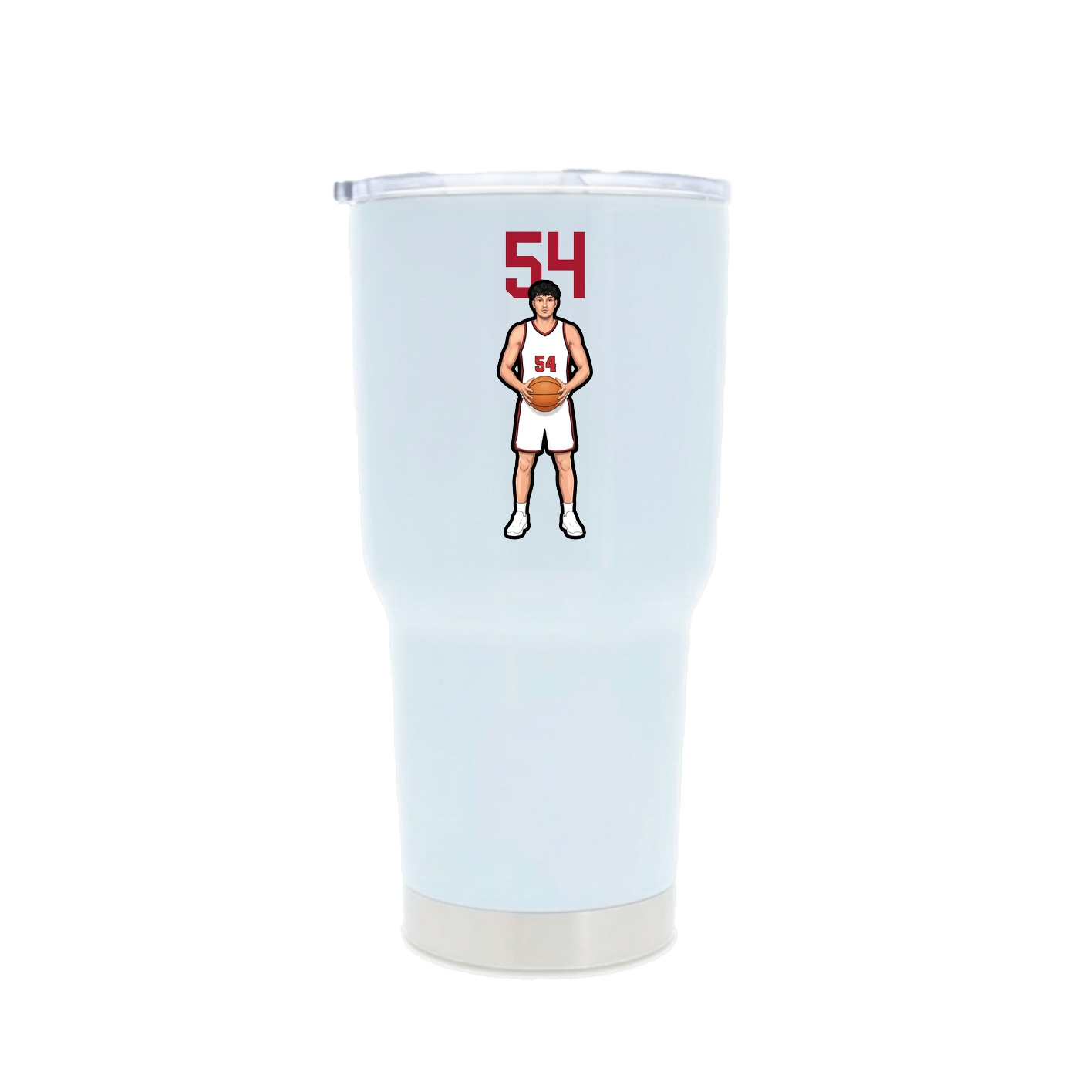 30oz Stainless Steel Tumbler — Number Top in White
