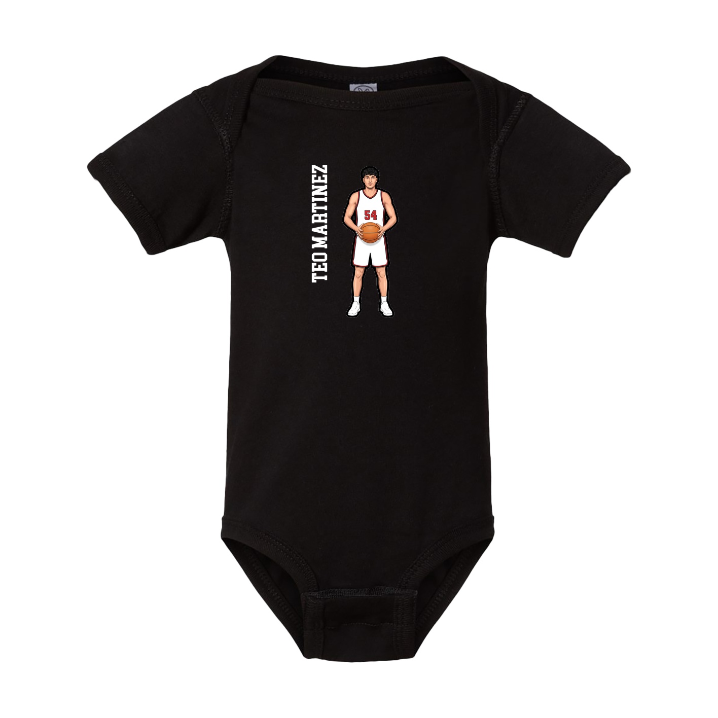 Baby Onesie — Name Vertical in Black