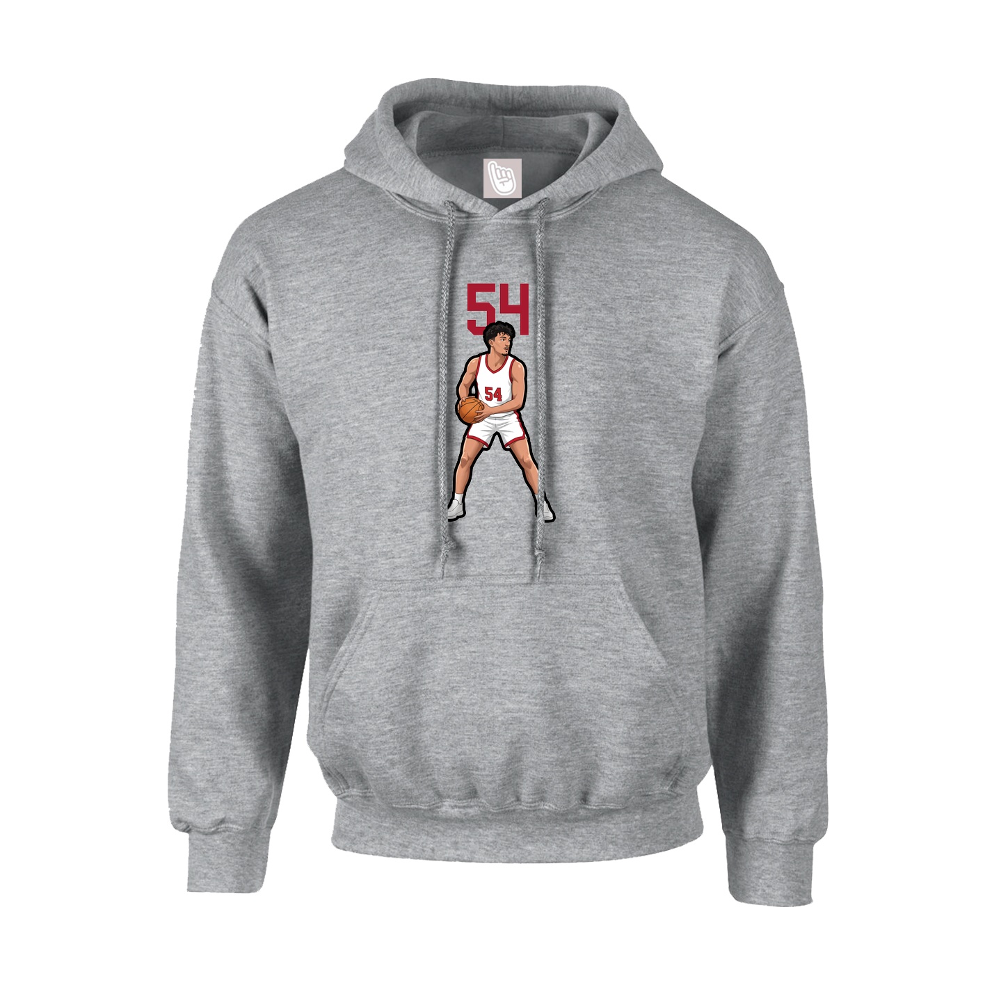 Youth Hoodie — Number Top in Grey