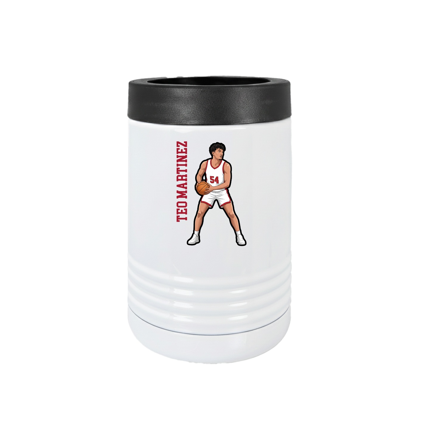 Beverage Holder — Name Vertical in White