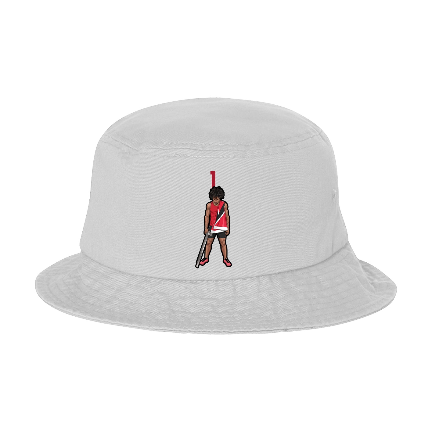 Bucket Cap — Number Top in White