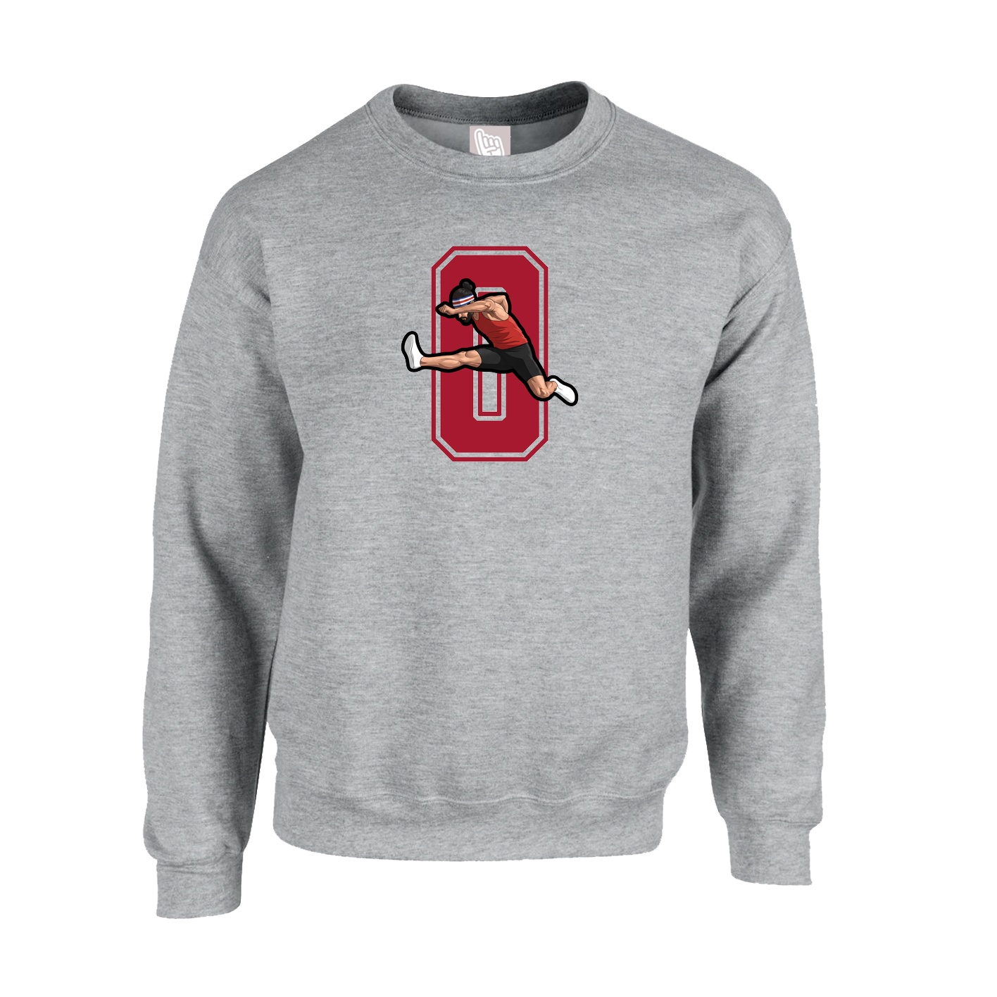Fleece Crew — Number in Grey