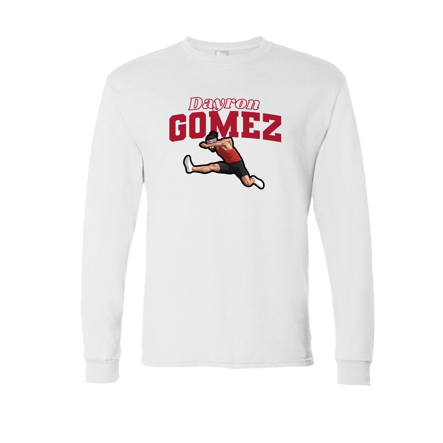Long Sleeve Tee — Name Arch in White