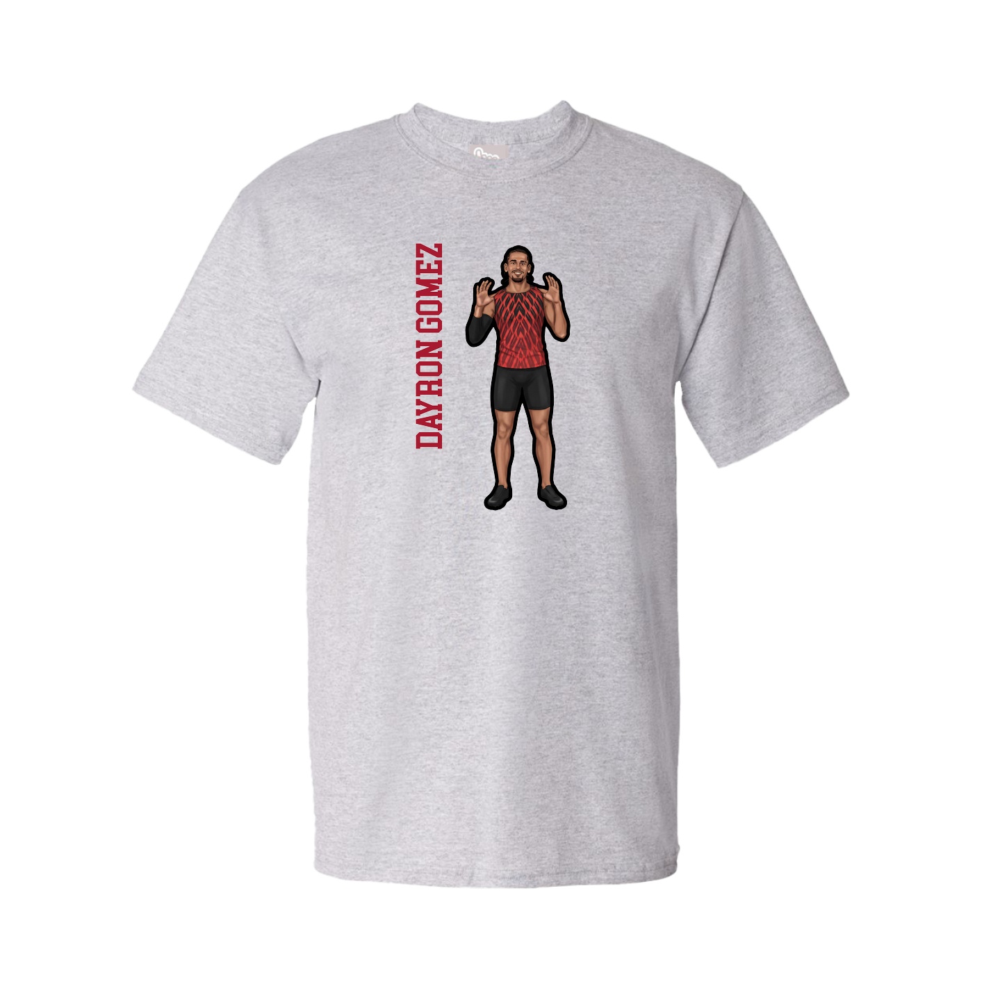 Youth Tee — Name Vertical in Grey