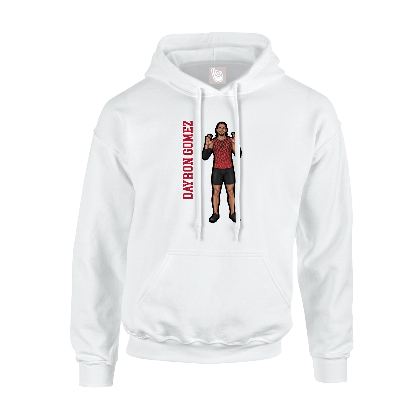 Youth Hoodie — Name Vertical in White
