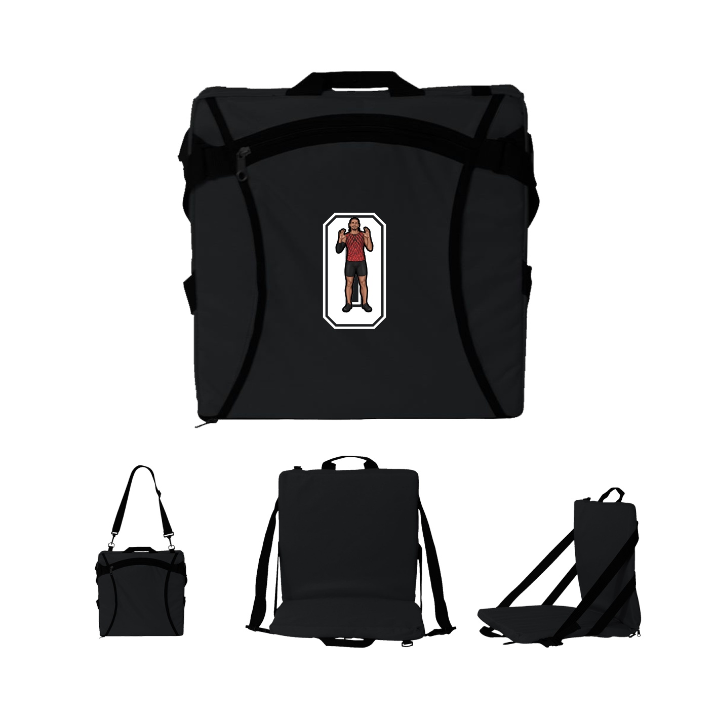 Folding Stadium Seat — Number in Black
