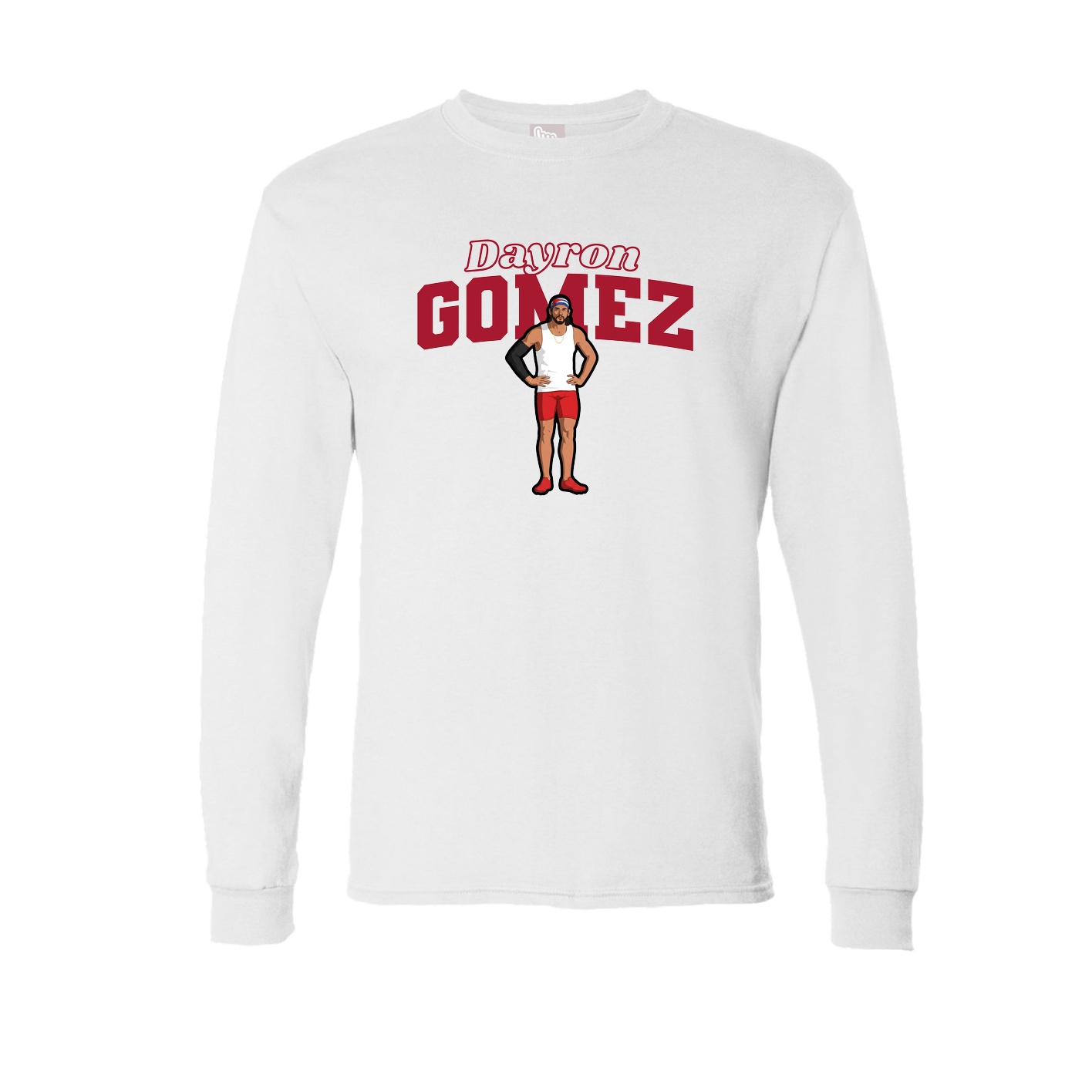 Long Sleeve Tee — Name Arch in White