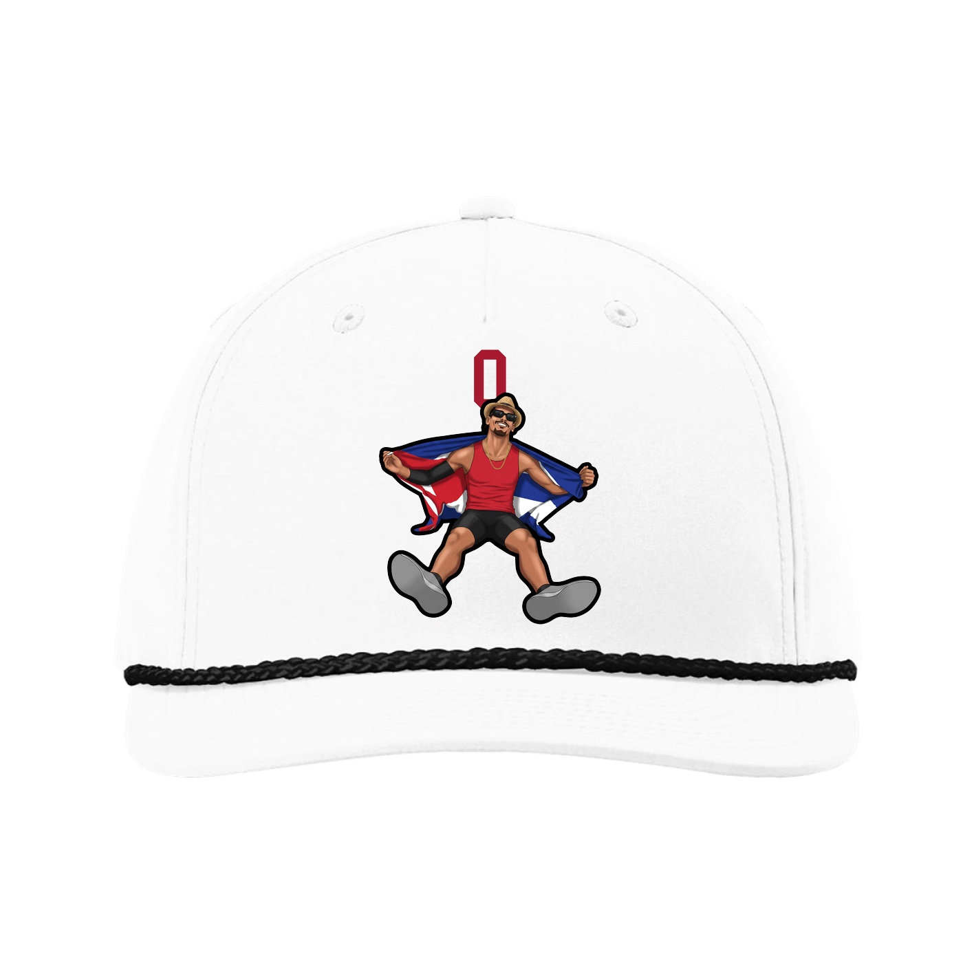 Five-Panel Classic Rope Cap — Number Top in White